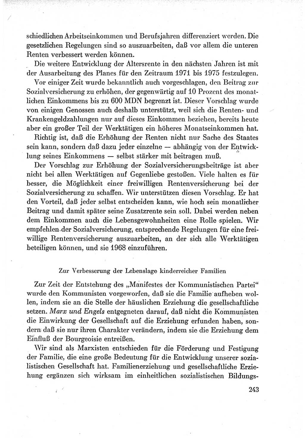 Protokoll der Verhandlungen des Ⅶ. Parteitages der Sozialistischen Einheitspartei Deutschlands (SED) [Deutsche Demokratische Republik (DDR)] 1967, Band Ⅰ, Seite 243 (Prot. Verh. Ⅶ. PT SED DDR 1967, Bd. Ⅰ, S. 243)