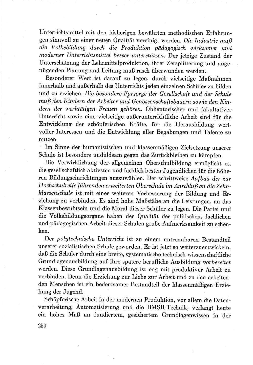Protokoll der Verhandlungen des Ⅶ. Parteitages der Sozialistischen Einheitspartei Deutschlands (SED) [Deutsche Demokratische Republik (DDR)] 1967, Band Ⅰ, Seite 250 (Prot. Verh. Ⅶ. PT SED DDR 1967, Bd. Ⅰ, S. 250)