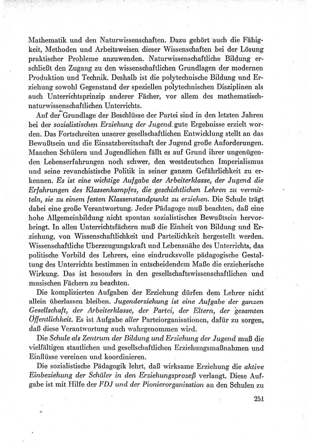 Protokoll der Verhandlungen des Ⅶ. Parteitages der Sozialistischen Einheitspartei Deutschlands (SED) [Deutsche Demokratische Republik (DDR)] 1967, Band Ⅰ, Seite 251 (Prot. Verh. Ⅶ. PT SED DDR 1967, Bd. Ⅰ, S. 251)