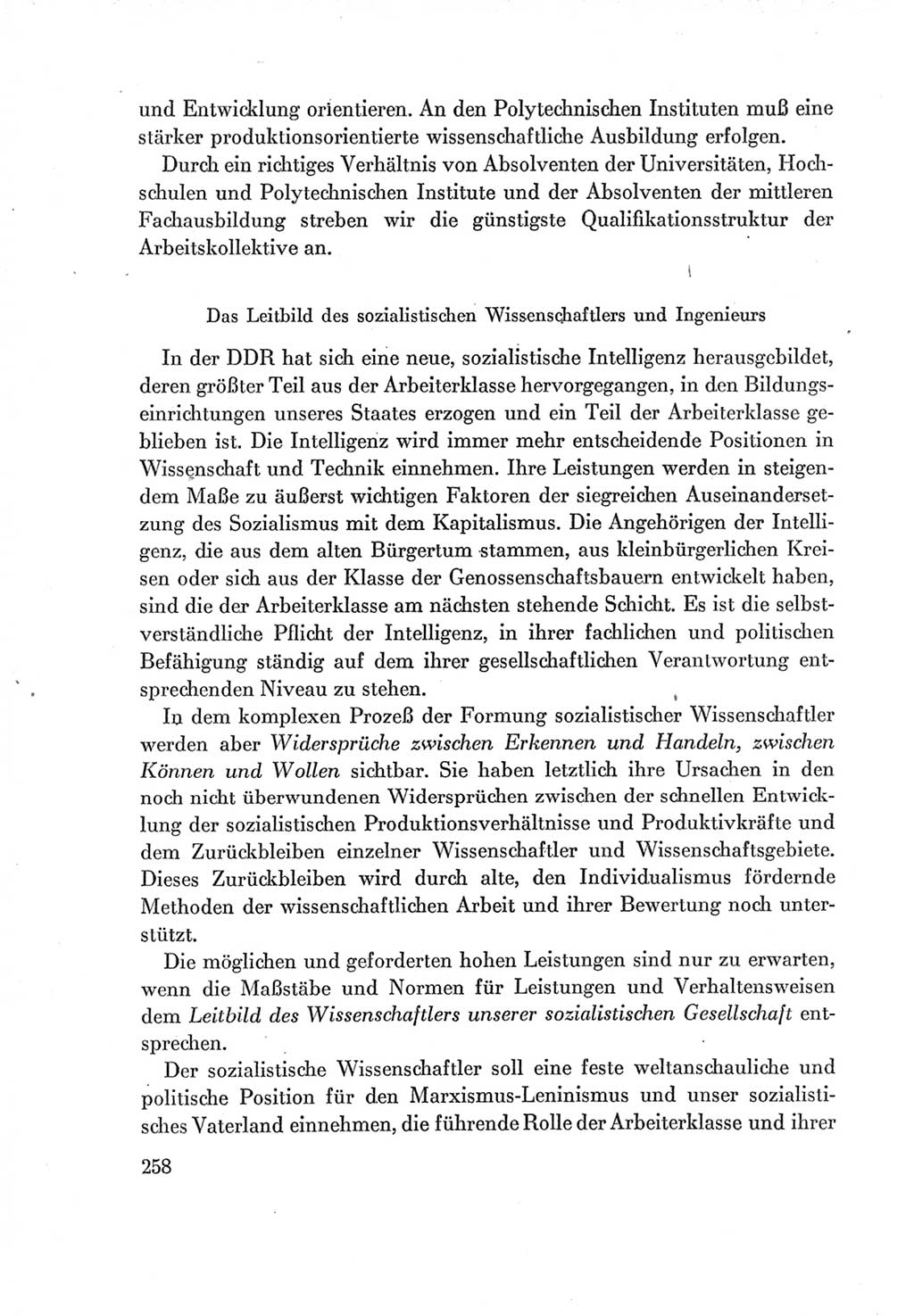 Protokoll der Verhandlungen des Ⅶ. Parteitages der Sozialistischen Einheitspartei Deutschlands (SED) [Deutsche Demokratische Republik (DDR)] 1967, Band Ⅰ, Seite 258 (Prot. Verh. Ⅶ. PT SED DDR 1967, Bd. Ⅰ, S. 258)