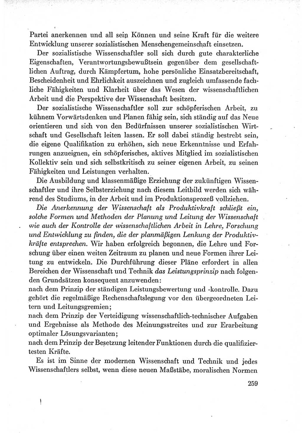 Protokoll der Verhandlungen des Ⅶ. Parteitages der Sozialistischen Einheitspartei Deutschlands (SED) [Deutsche Demokratische Republik (DDR)] 1967, Band Ⅰ, Seite 259 (Prot. Verh. Ⅶ. PT SED DDR 1967, Bd. Ⅰ, S. 259)