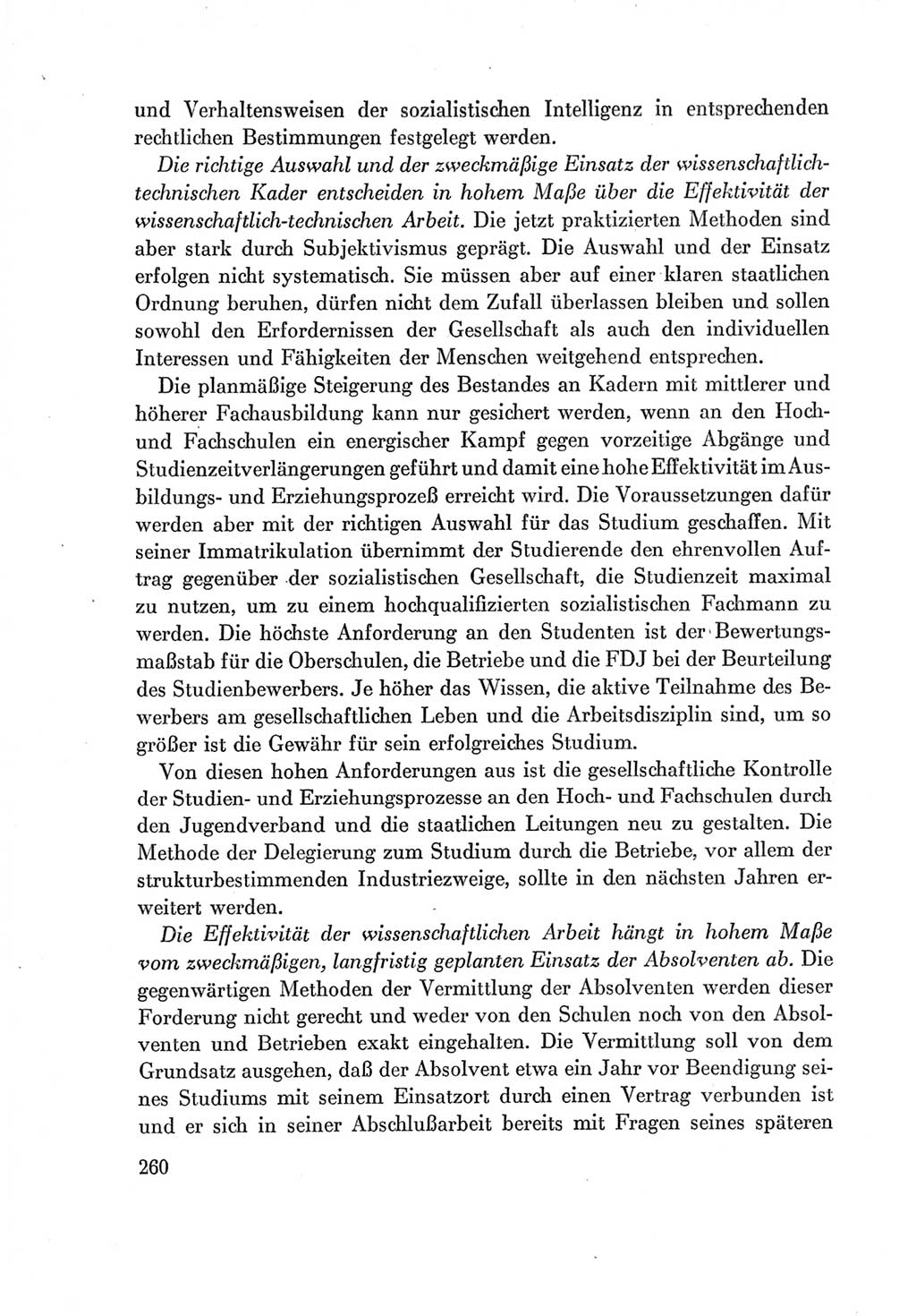 Protokoll der Verhandlungen des Ⅶ. Parteitages der Sozialistischen Einheitspartei Deutschlands (SED) [Deutsche Demokratische Republik (DDR)] 1967, Band Ⅰ, Seite 260 (Prot. Verh. Ⅶ. PT SED DDR 1967, Bd. Ⅰ, S. 260)