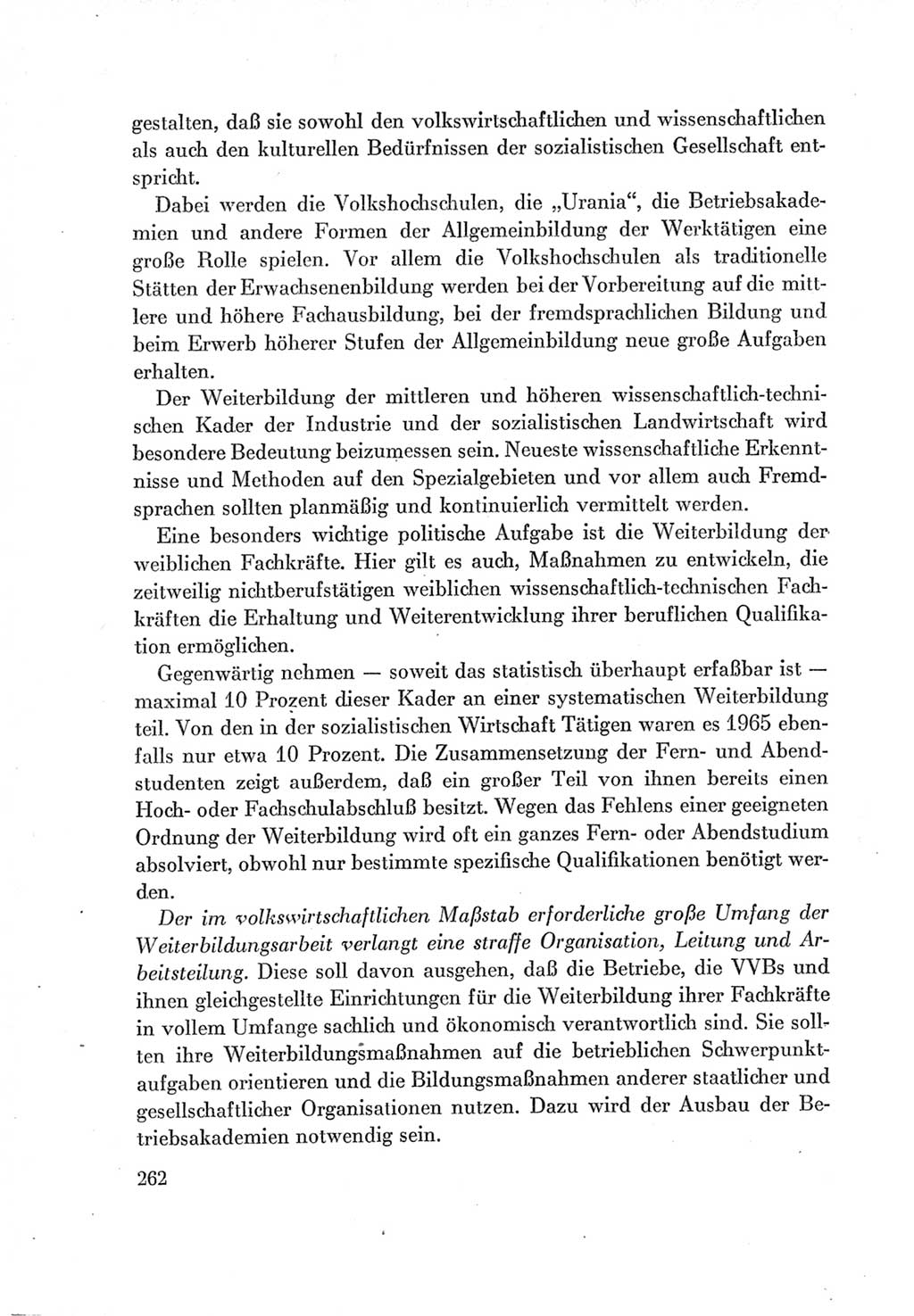 Protokoll der Verhandlungen des Ⅶ. Parteitages der Sozialistischen Einheitspartei Deutschlands (SED) [Deutsche Demokratische Republik (DDR)] 1967, Band Ⅰ, Seite 262 (Prot. Verh. Ⅶ. PT SED DDR 1967, Bd. Ⅰ, S. 262)