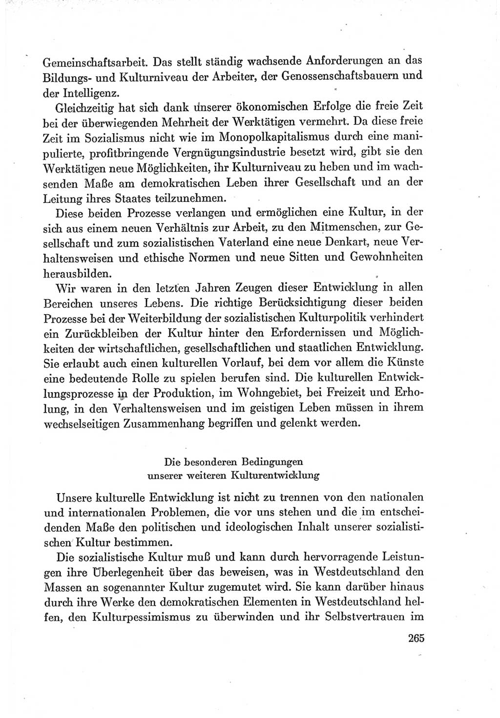 Protokoll der Verhandlungen des Ⅶ. Parteitages der Sozialistischen Einheitspartei Deutschlands (SED) [Deutsche Demokratische Republik (DDR)] 1967, Band Ⅰ, Seite 265 (Prot. Verh. Ⅶ. PT SED DDR 1967, Bd. Ⅰ, S. 265)