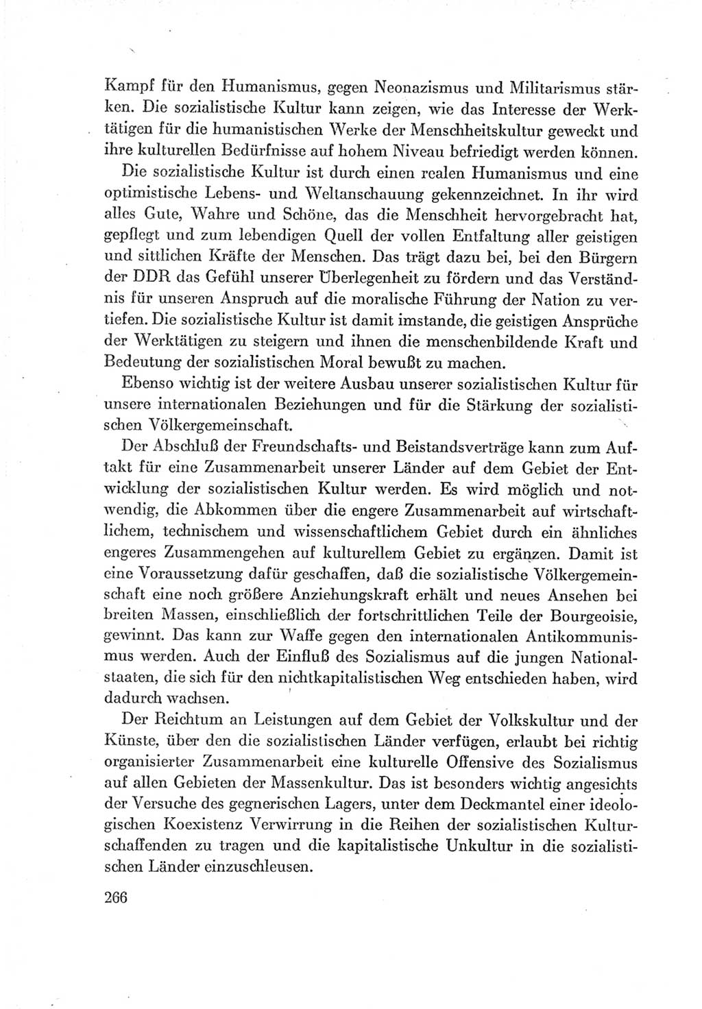 Protokoll der Verhandlungen des Ⅶ. Parteitages der Sozialistischen Einheitspartei Deutschlands (SED) [Deutsche Demokratische Republik (DDR)] 1967, Band Ⅰ, Seite 266 (Prot. Verh. Ⅶ. PT SED DDR 1967, Bd. Ⅰ, S. 266)