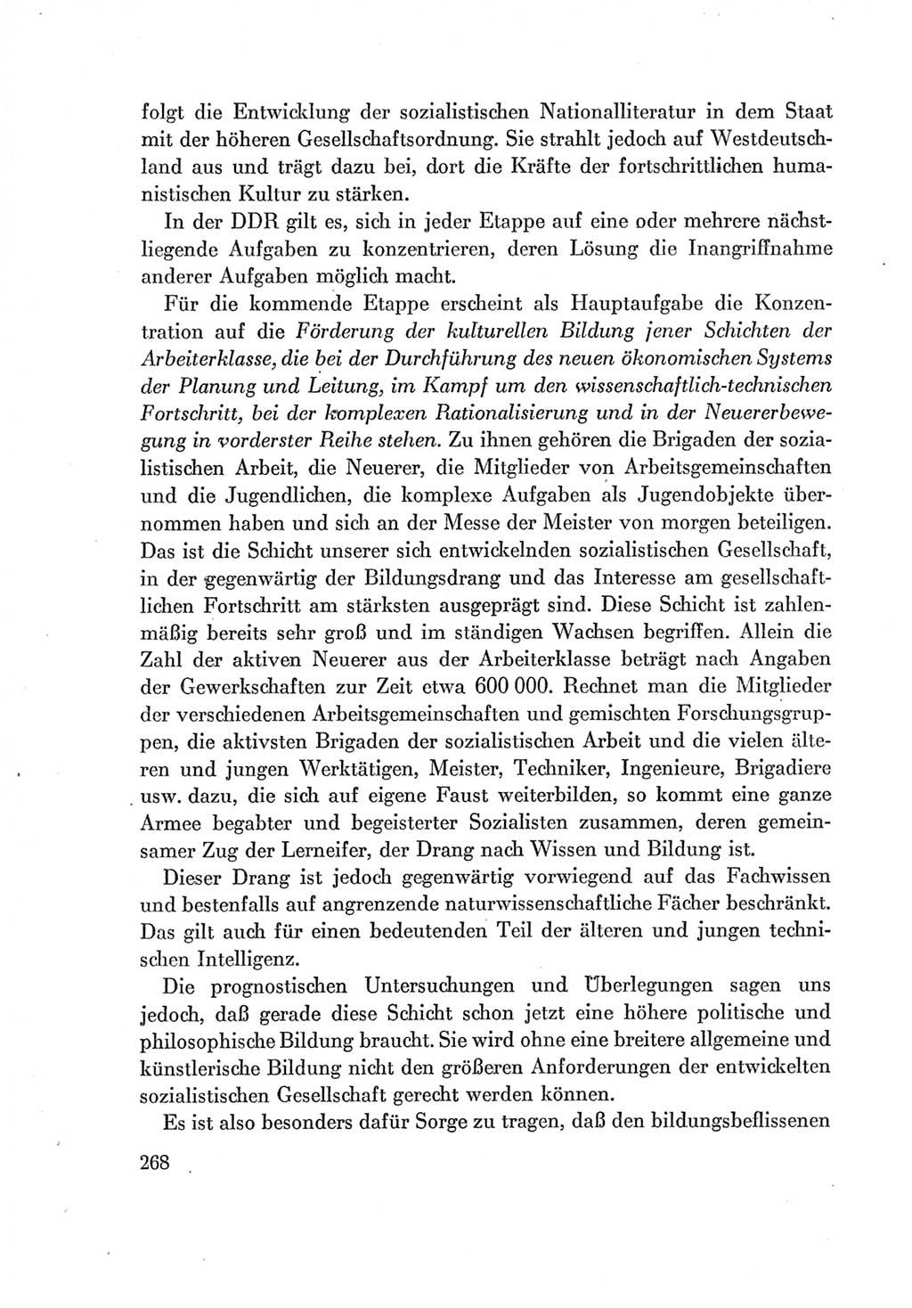 Protokoll der Verhandlungen des Ⅶ. Parteitages der Sozialistischen Einheitspartei Deutschlands (SED) [Deutsche Demokratische Republik (DDR)] 1967, Band Ⅰ, Seite 268 (Prot. Verh. Ⅶ. PT SED DDR 1967, Bd. Ⅰ, S. 268)