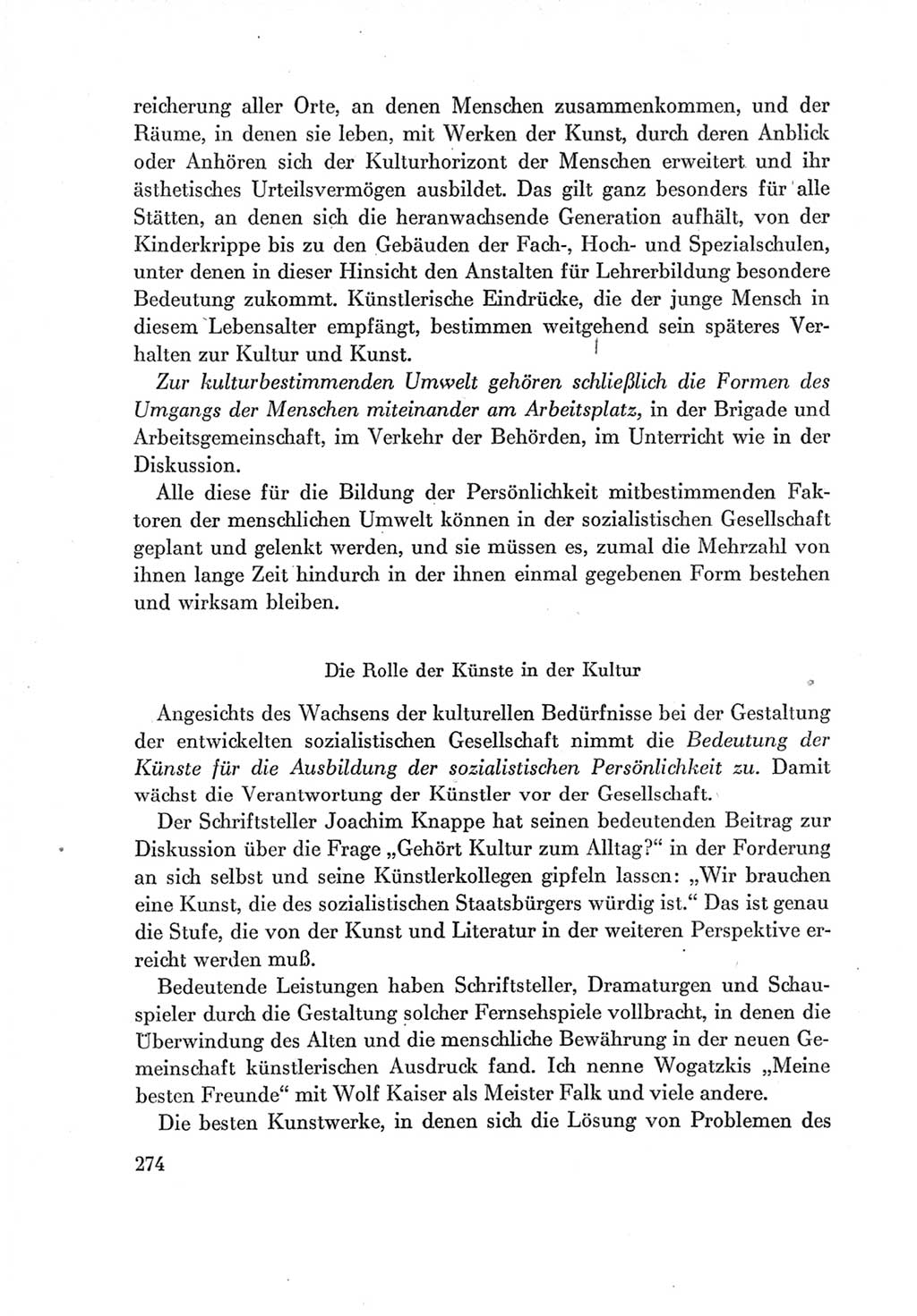 Protokoll der Verhandlungen des Ⅶ. Parteitages der Sozialistischen Einheitspartei Deutschlands (SED) [Deutsche Demokratische Republik (DDR)] 1967, Band Ⅰ, Seite 274 (Prot. Verh. Ⅶ. PT SED DDR 1967, Bd. Ⅰ, S. 274)