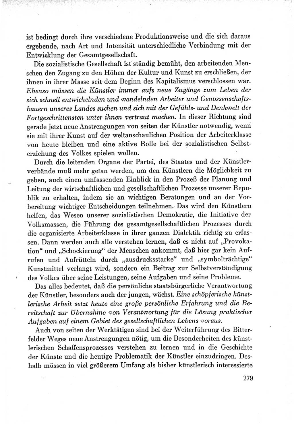 Protokoll der Verhandlungen des Ⅶ. Parteitages der Sozialistischen Einheitspartei Deutschlands (SED) [Deutsche Demokratische Republik (DDR)] 1967, Band Ⅰ, Seite 279 (Prot. Verh. Ⅶ. PT SED DDR 1967, Bd. Ⅰ, S. 279)