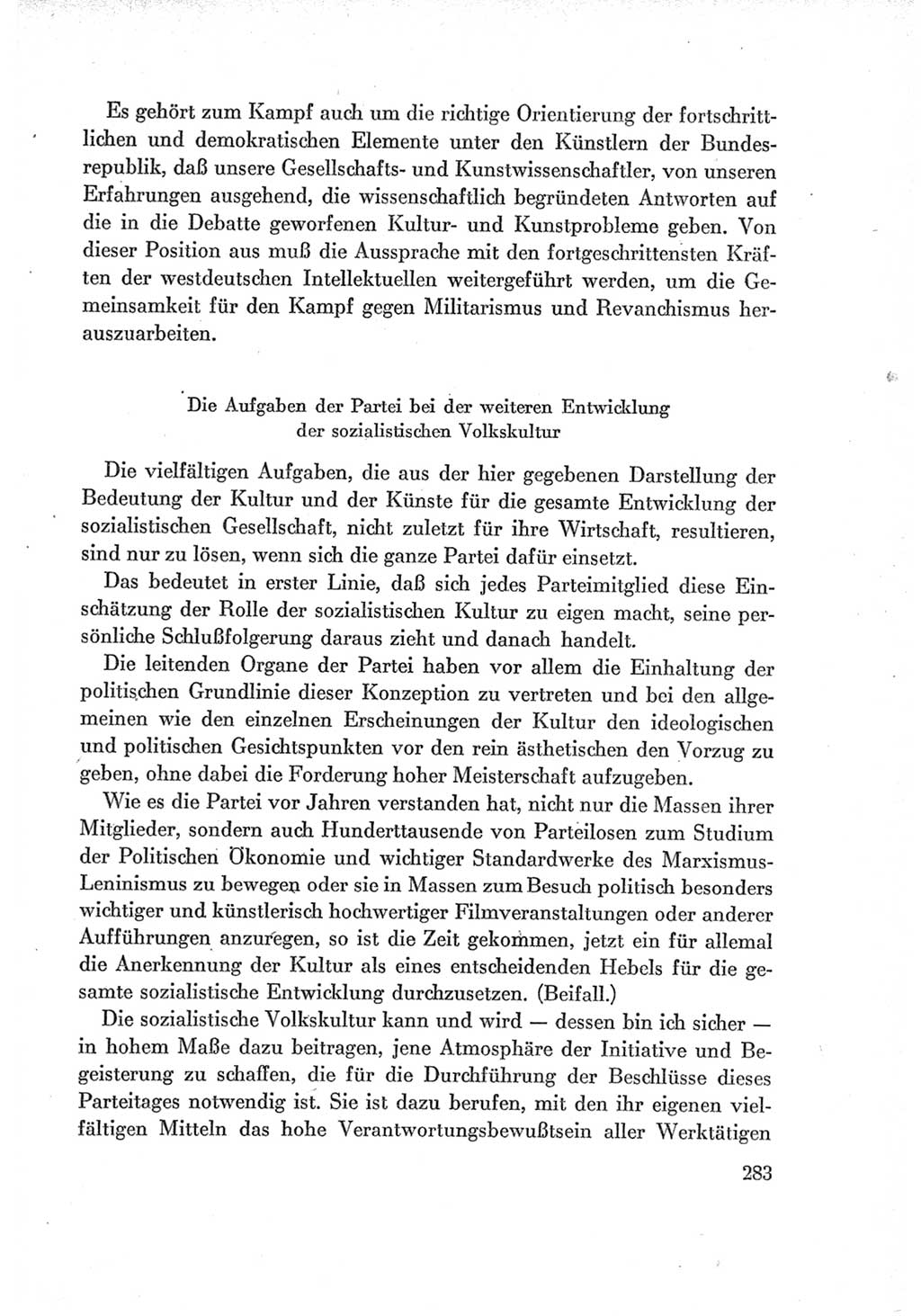 Protokoll der Verhandlungen des Ⅶ. Parteitages der Sozialistischen Einheitspartei Deutschlands (SED) [Deutsche Demokratische Republik (DDR)] 1967, Band Ⅰ, Seite 283 (Prot. Verh. Ⅶ. PT SED DDR 1967, Bd. Ⅰ, S. 283)