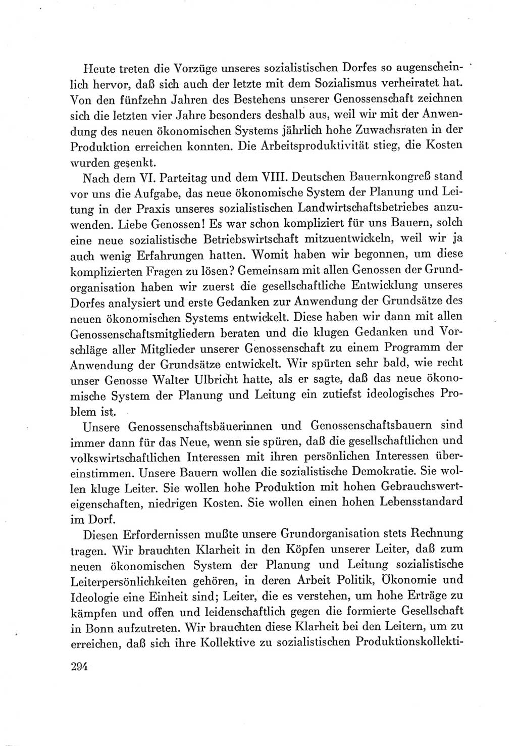 Protokoll der Verhandlungen des Ⅶ. Parteitages der Sozialistischen Einheitspartei Deutschlands (SED) [Deutsche Demokratische Republik (DDR)] 1967, Band Ⅰ, Seite 294 (Prot. Verh. Ⅶ. PT SED DDR 1967, Bd. Ⅰ, S. 294)