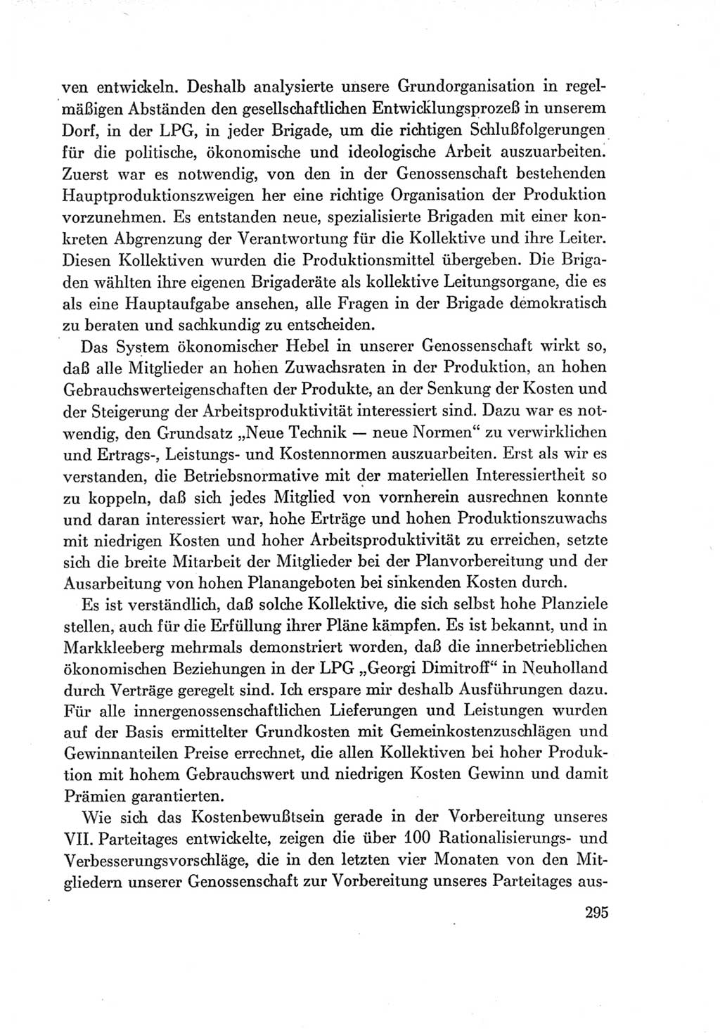 Protokoll der Verhandlungen des Ⅶ. Parteitages der Sozialistischen Einheitspartei Deutschlands (SED) [Deutsche Demokratische Republik (DDR)] 1967, Band Ⅰ, Seite 295 (Prot. Verh. Ⅶ. PT SED DDR 1967, Bd. Ⅰ, S. 295)