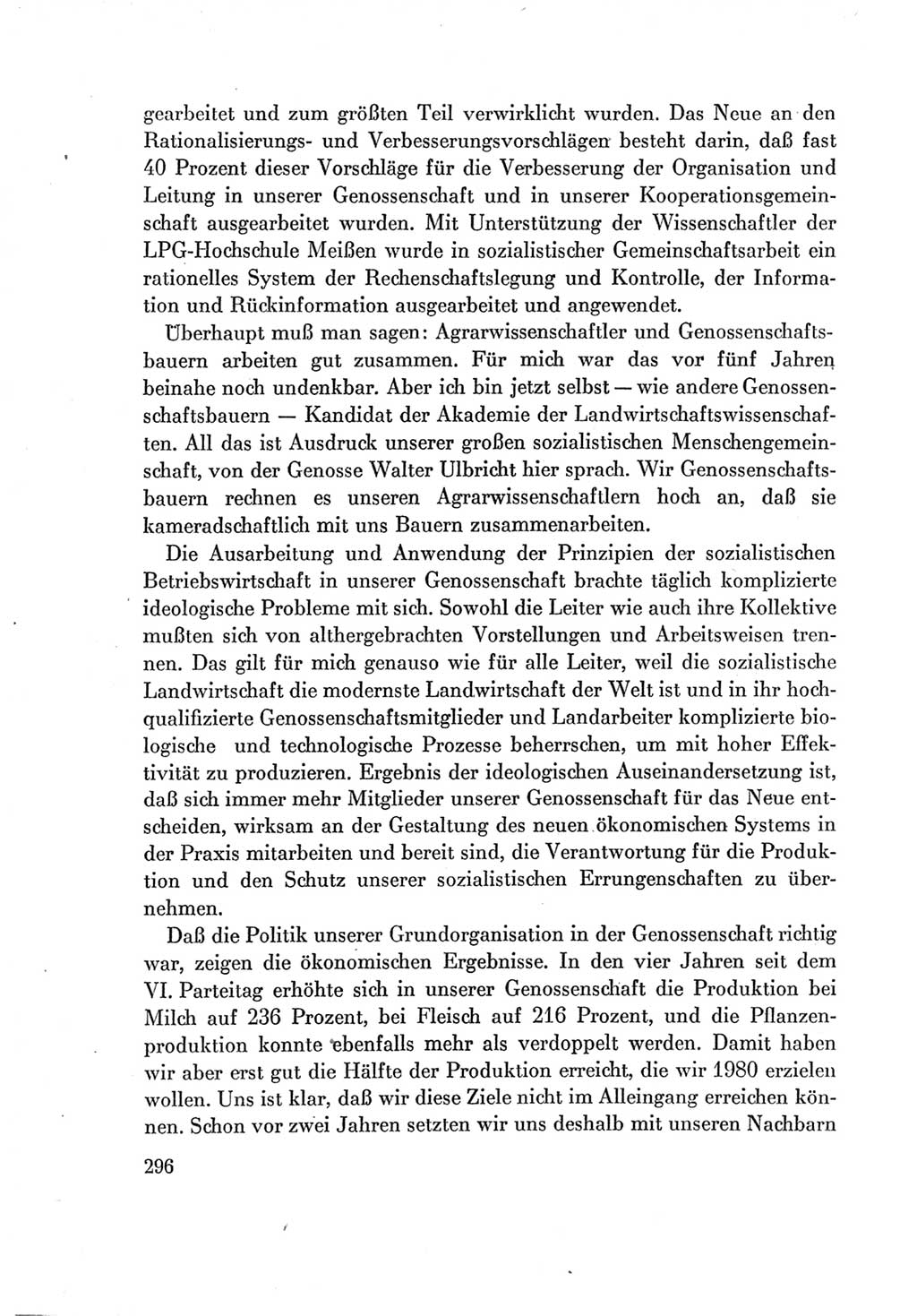 Protokoll der Verhandlungen des Ⅶ. Parteitages der Sozialistischen Einheitspartei Deutschlands (SED) [Deutsche Demokratische Republik (DDR)] 1967, Band Ⅰ, Seite 296 (Prot. Verh. Ⅶ. PT SED DDR 1967, Bd. Ⅰ, S. 296)