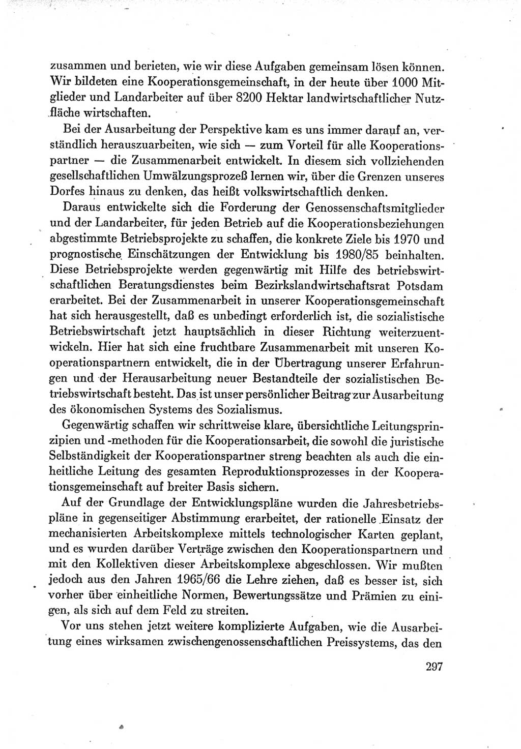 Protokoll der Verhandlungen des Ⅶ. Parteitages der Sozialistischen Einheitspartei Deutschlands (SED) [Deutsche Demokratische Republik (DDR)] 1967, Band Ⅰ, Seite 297 (Prot. Verh. Ⅶ. PT SED DDR 1967, Bd. Ⅰ, S. 297)