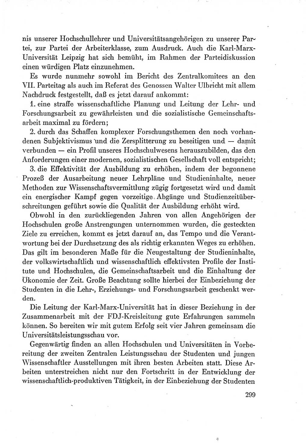 Protokoll der Verhandlungen des Ⅶ. Parteitages der Sozialistischen Einheitspartei Deutschlands (SED) [Deutsche Demokratische Republik (DDR)] 1967, Band Ⅰ, Seite 299 (Prot. Verh. Ⅶ. PT SED DDR 1967, Bd. Ⅰ, S. 299)