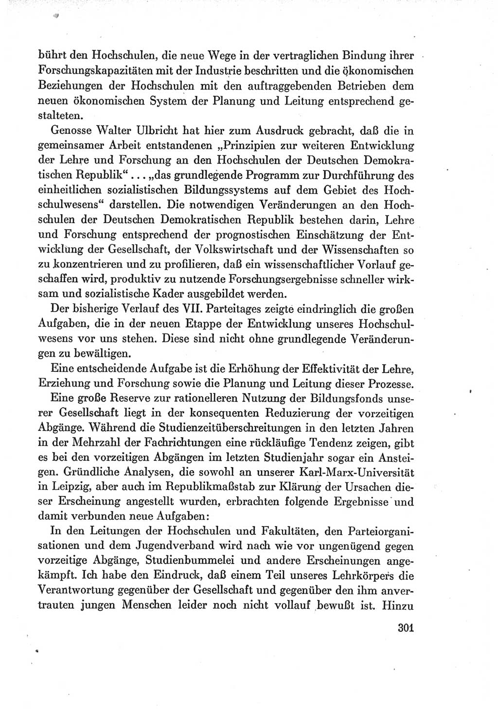 Protokoll der Verhandlungen des Ⅶ. Parteitages der Sozialistischen Einheitspartei Deutschlands (SED) [Deutsche Demokratische Republik (DDR)] 1967, Band Ⅰ, Seite 301 (Prot. Verh. Ⅶ. PT SED DDR 1967, Bd. Ⅰ, S. 301)