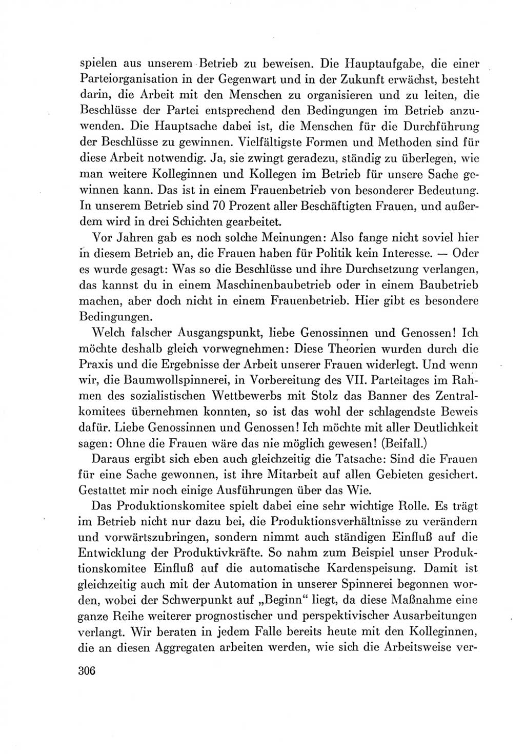 Protokoll der Verhandlungen des Ⅶ. Parteitages der Sozialistischen Einheitspartei Deutschlands (SED) [Deutsche Demokratische Republik (DDR)] 1967, Band Ⅰ, Seite 306 (Prot. Verh. Ⅶ. PT SED DDR 1967, Bd. Ⅰ, S. 306)