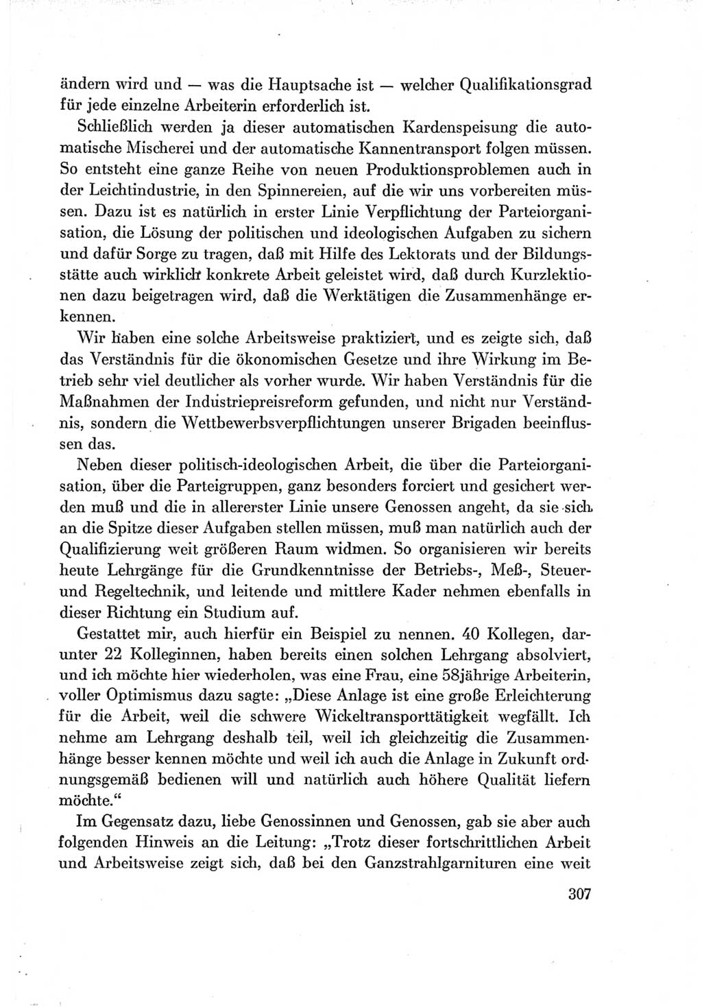 Protokoll der Verhandlungen des Ⅶ. Parteitages der Sozialistischen Einheitspartei Deutschlands (SED) [Deutsche Demokratische Republik (DDR)] 1967, Band Ⅰ, Seite 307 (Prot. Verh. Ⅶ. PT SED DDR 1967, Bd. Ⅰ, S. 307)