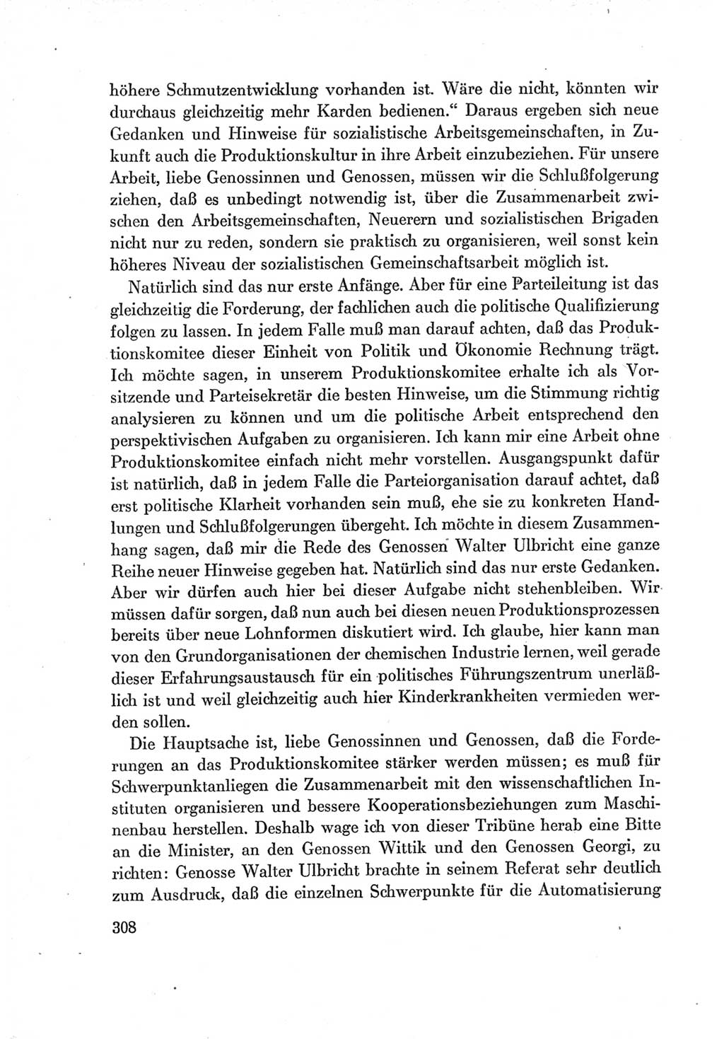 Protokoll der Verhandlungen des Ⅶ. Parteitages der Sozialistischen Einheitspartei Deutschlands (SED) [Deutsche Demokratische Republik (DDR)] 1967, Band Ⅰ, Seite 308 (Prot. Verh. Ⅶ. PT SED DDR 1967, Bd. Ⅰ, S. 308)