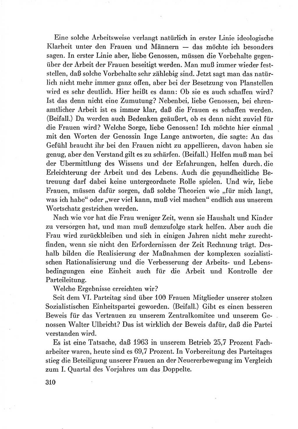 Protokoll der Verhandlungen des Ⅶ. Parteitages der Sozialistischen Einheitspartei Deutschlands (SED) [Deutsche Demokratische Republik (DDR)] 1967, Band Ⅰ, Seite 310 (Prot. Verh. Ⅶ. PT SED DDR 1967, Bd. Ⅰ, S. 310)