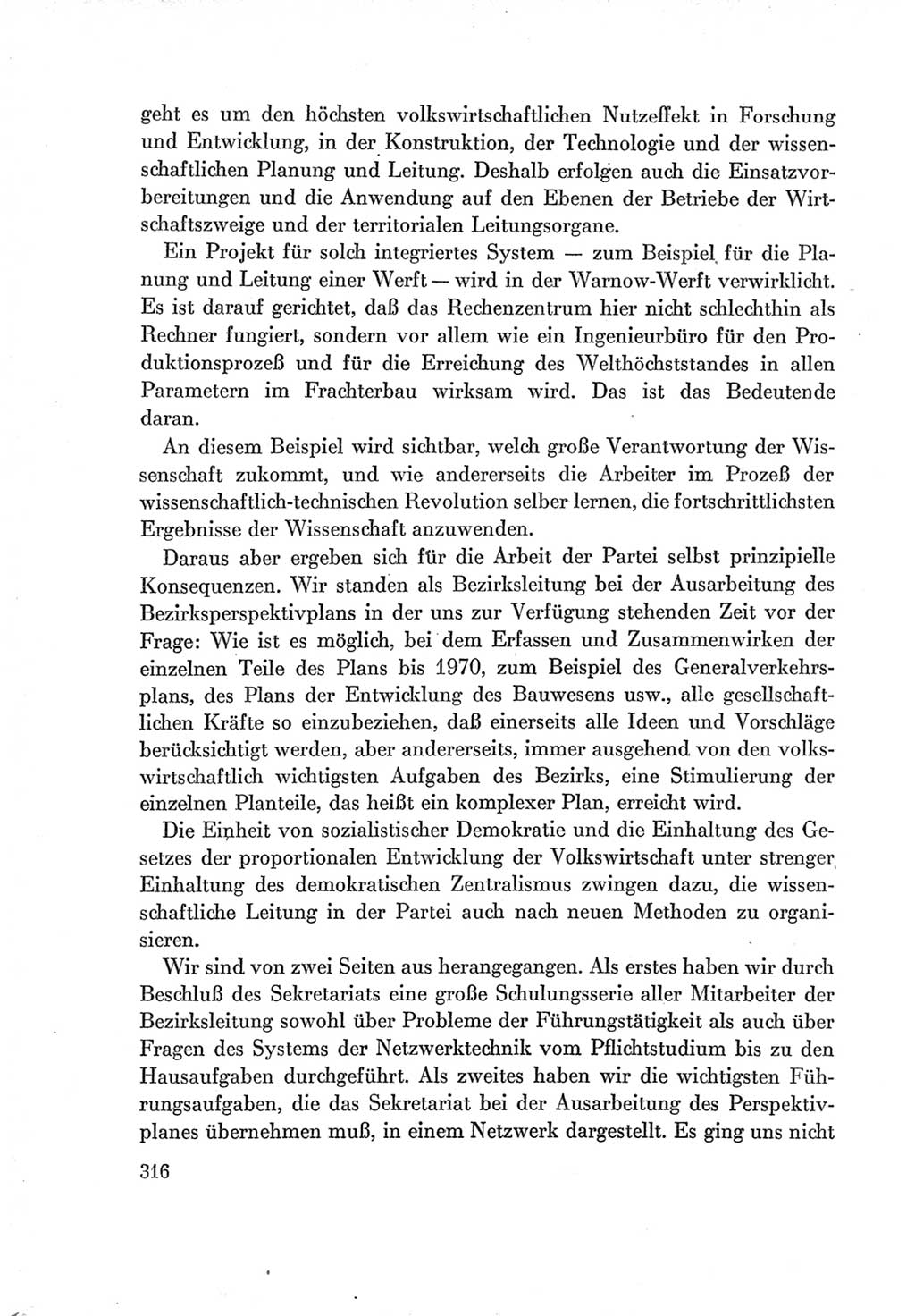 Protokoll der Verhandlungen des Ⅶ. Parteitages der Sozialistischen Einheitspartei Deutschlands (SED) [Deutsche Demokratische Republik (DDR)] 1967, Band Ⅰ, Seite 316 (Prot. Verh. Ⅶ. PT SED DDR 1967, Bd. Ⅰ, S. 316)
