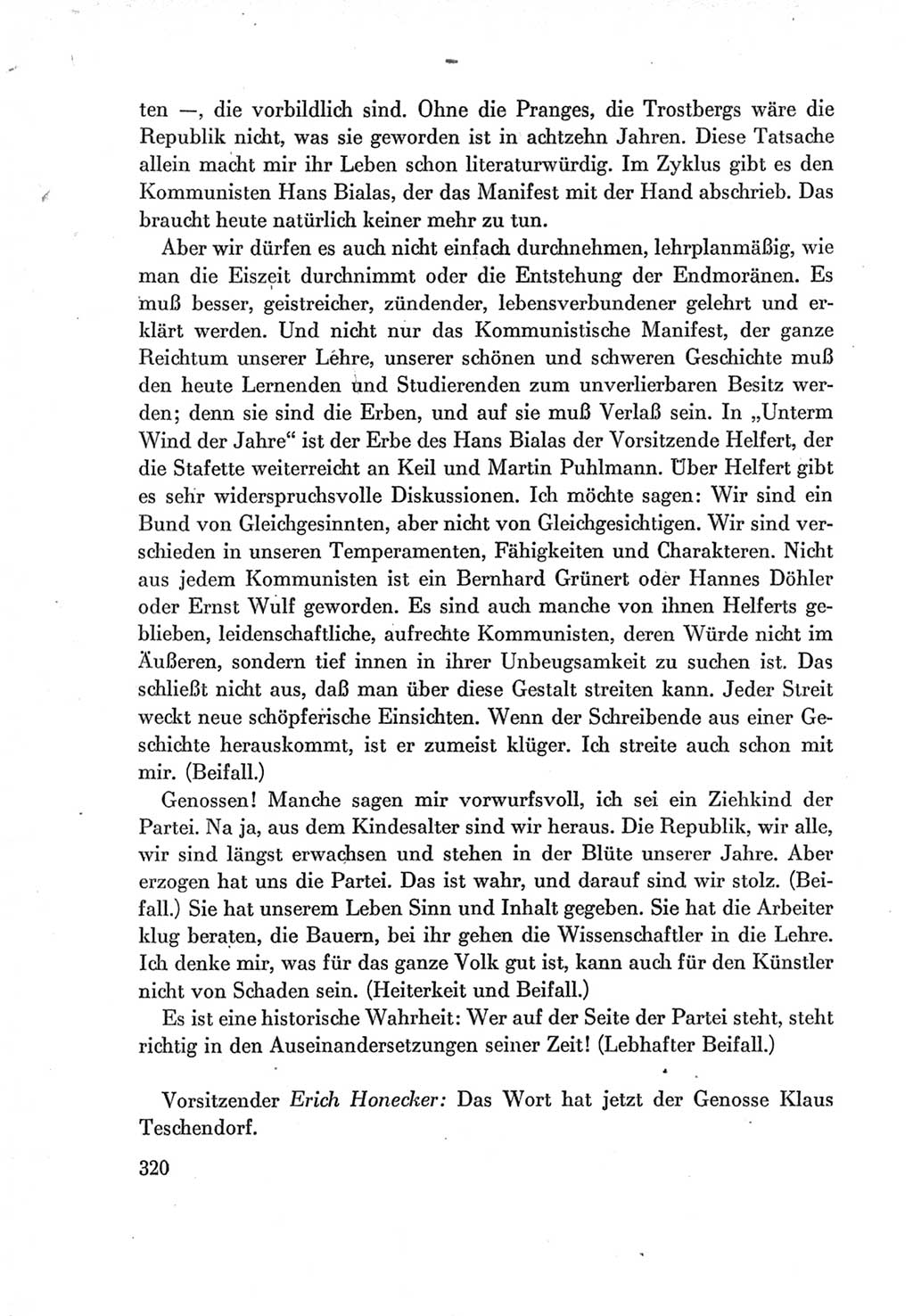 Protokoll der Verhandlungen des Ⅶ. Parteitages der Sozialistischen Einheitspartei Deutschlands (SED) [Deutsche Demokratische Republik (DDR)] 1967, Band Ⅰ, Seite 320 (Prot. Verh. Ⅶ. PT SED DDR 1967, Bd. Ⅰ, S. 320)