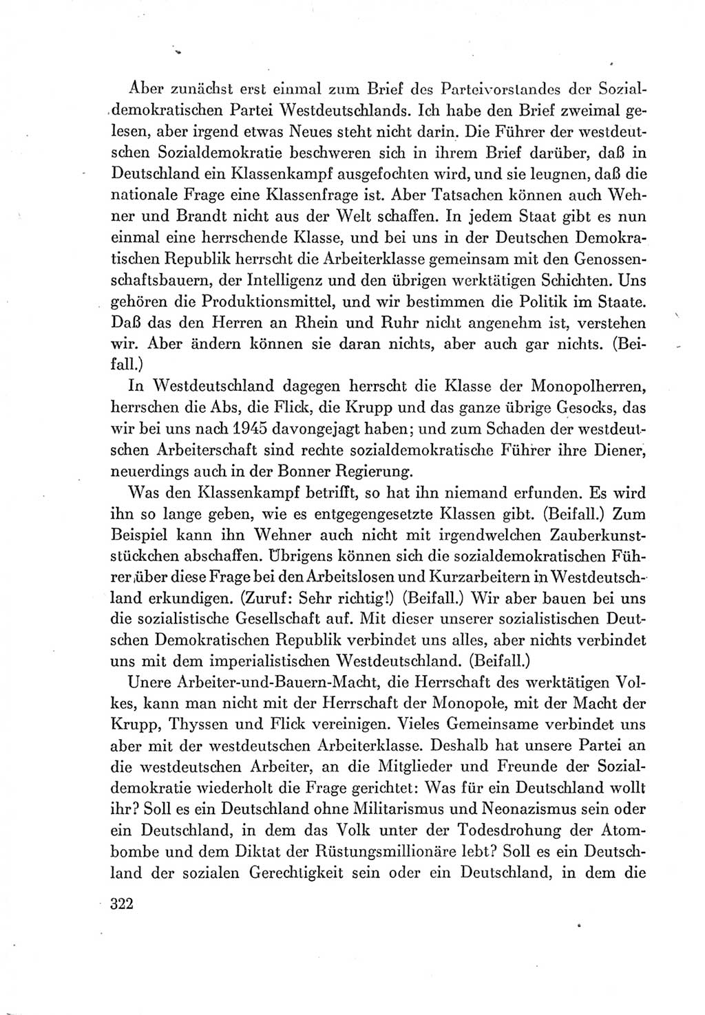 Protokoll der Verhandlungen des Ⅶ. Parteitages der Sozialistischen Einheitspartei Deutschlands (SED) [Deutsche Demokratische Republik (DDR)] 1967, Band Ⅰ, Seite 322 (Prot. Verh. Ⅶ. PT SED DDR 1967, Bd. Ⅰ, S. 322)