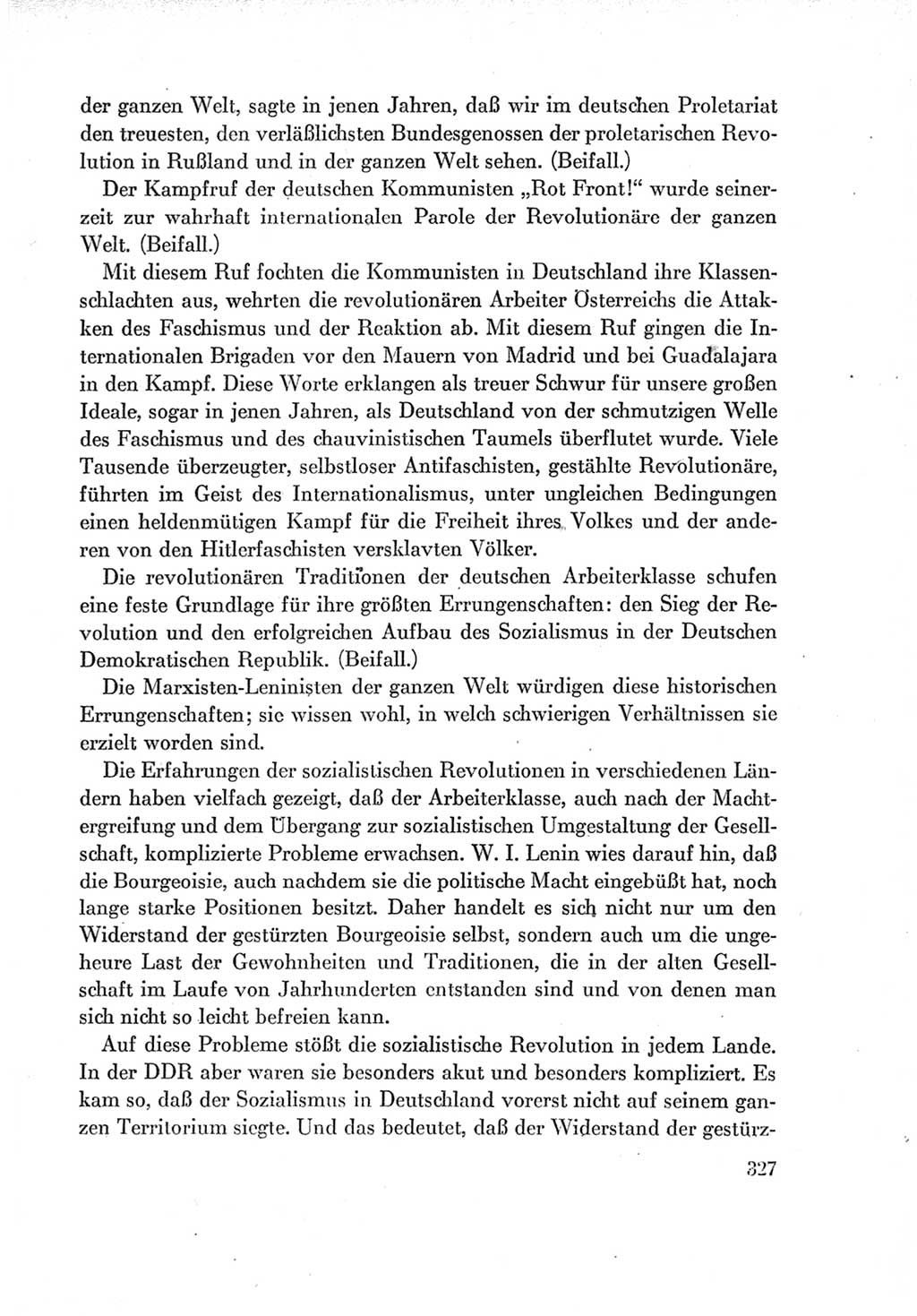 Protokoll der Verhandlungen des Ⅶ. Parteitages der Sozialistischen Einheitspartei Deutschlands (SED) [Deutsche Demokratische Republik (DDR)] 1967, Band Ⅰ, Seite 327 (Prot. Verh. Ⅶ. PT SED DDR 1967, Bd. Ⅰ, S. 327)