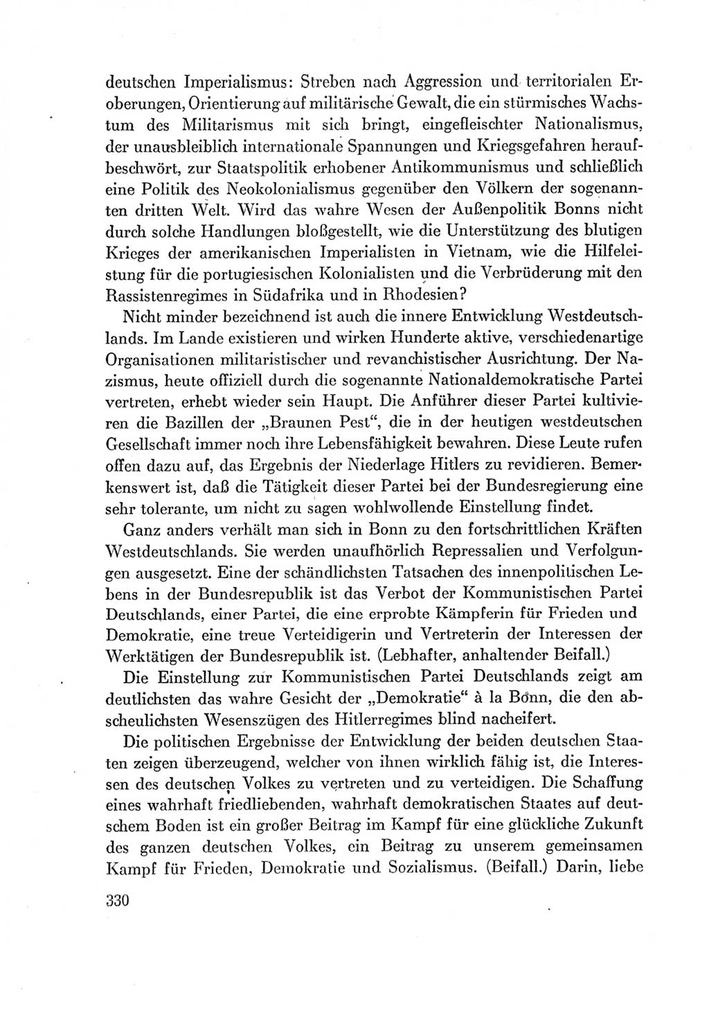 Protokoll der Verhandlungen des Ⅶ. Parteitages der Sozialistischen Einheitspartei Deutschlands (SED) [Deutsche Demokratische Republik (DDR)] 1967, Band Ⅰ, Seite 330 (Prot. Verh. Ⅶ. PT SED DDR 1967, Bd. Ⅰ, S. 330)