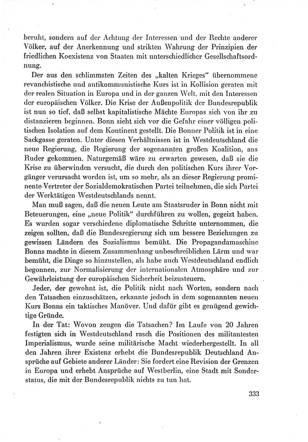 Protokoll der Verhandlungen des Ⅶ. Parteitages der Sozialistischen Einheitspartei Deutschlands (SED) [Deutsche Demokratische Republik (DDR)] 1967, Band Ⅰ, Seite 333 (Prot. Verh. Ⅶ. PT SED DDR 1967, Bd. Ⅰ, S. 333)