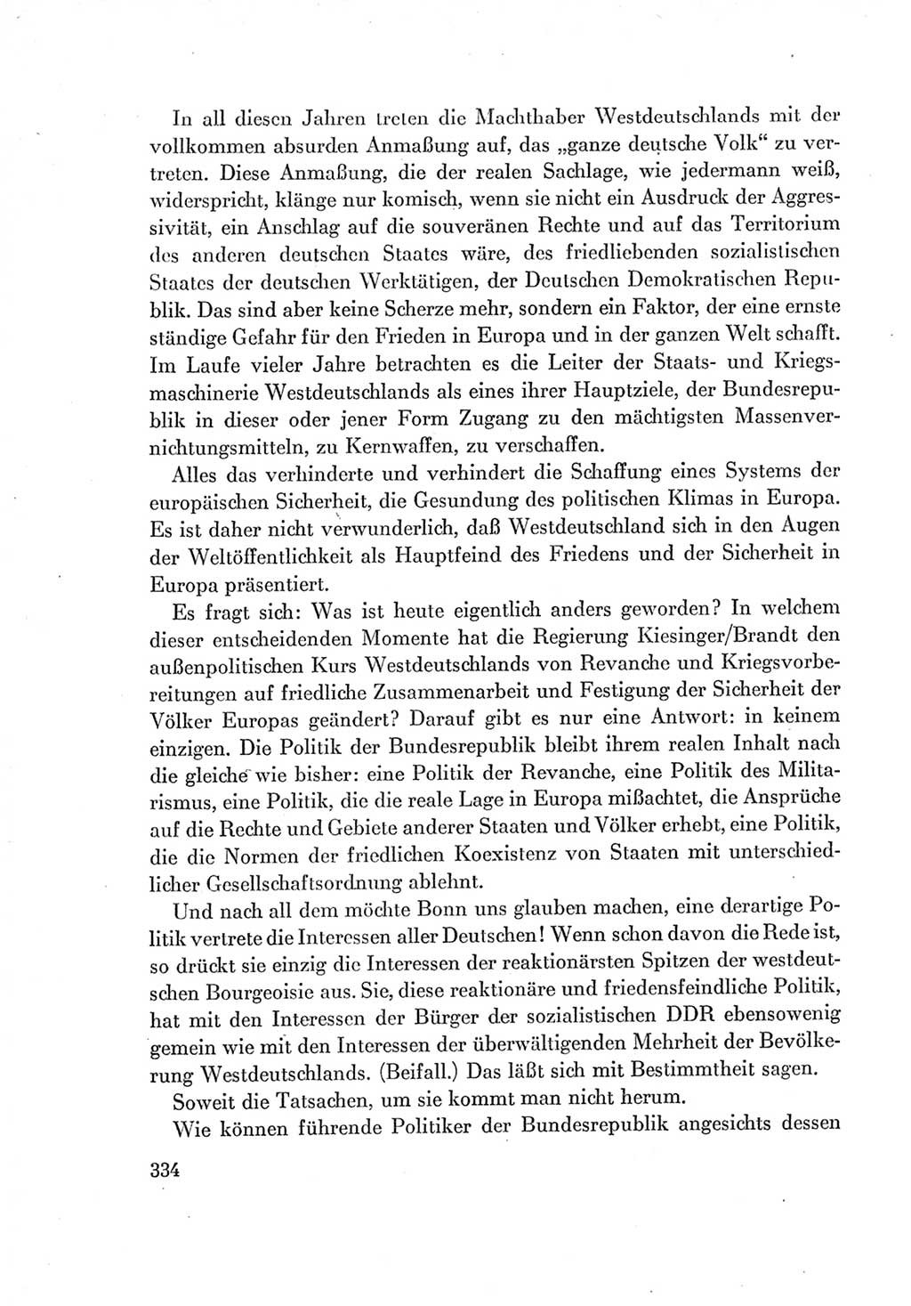 Protokoll der Verhandlungen des Ⅶ. Parteitages der Sozialistischen Einheitspartei Deutschlands (SED) [Deutsche Demokratische Republik (DDR)] 1967, Band Ⅰ, Seite 334 (Prot. Verh. Ⅶ. PT SED DDR 1967, Bd. Ⅰ, S. 334)