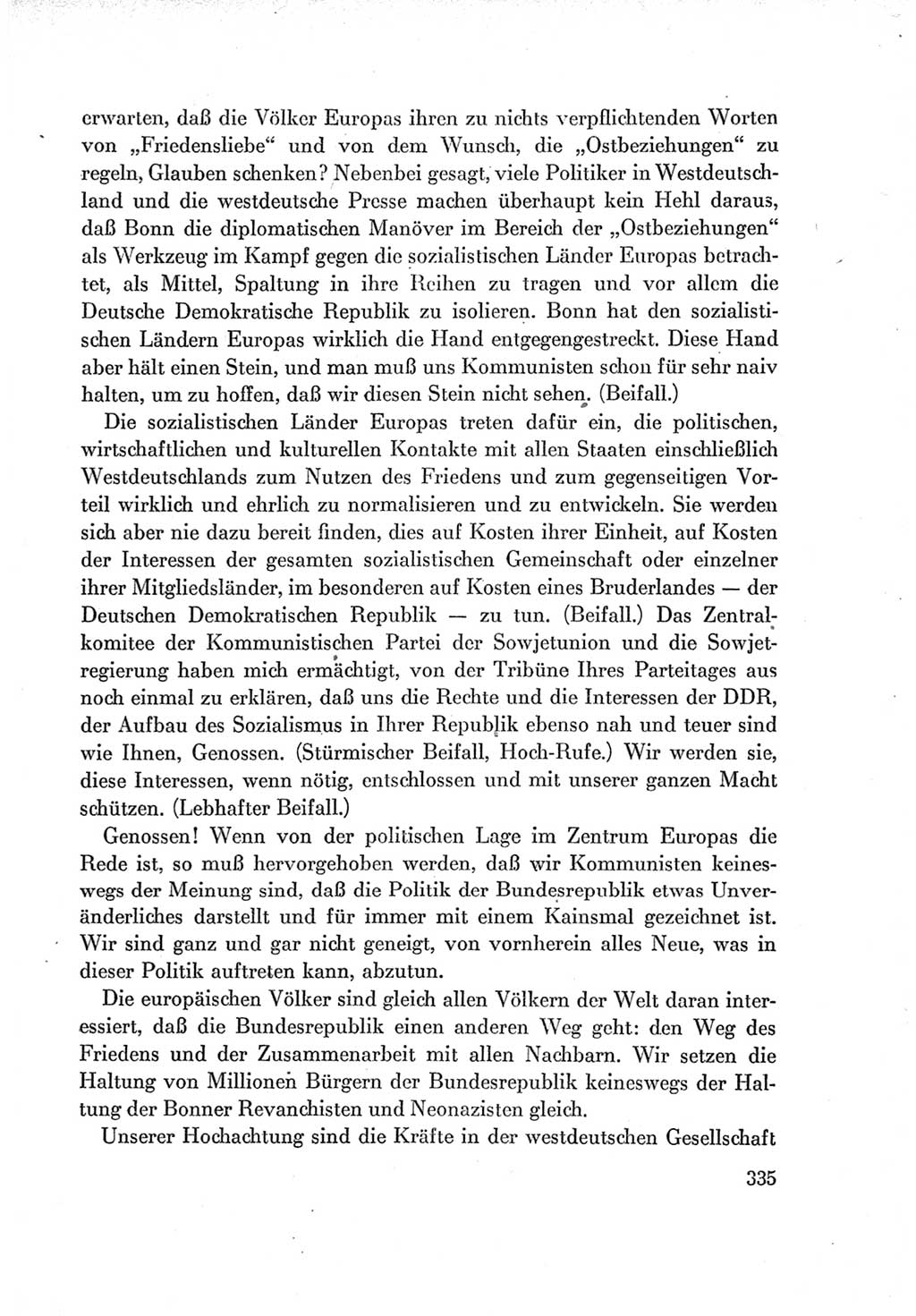 Protokoll der Verhandlungen des Ⅶ. Parteitages der Sozialistischen Einheitspartei Deutschlands (SED) [Deutsche Demokratische Republik (DDR)] 1967, Band Ⅰ, Seite 335 (Prot. Verh. Ⅶ. PT SED DDR 1967, Bd. Ⅰ, S. 335)