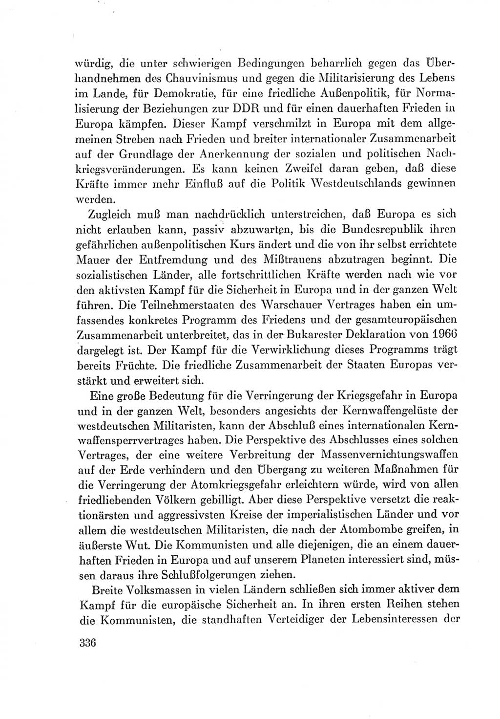 Protokoll der Verhandlungen des Ⅶ. Parteitages der Sozialistischen Einheitspartei Deutschlands (SED) [Deutsche Demokratische Republik (DDR)] 1967, Band Ⅰ, Seite 336 (Prot. Verh. Ⅶ. PT SED DDR 1967, Bd. Ⅰ, S. 336)