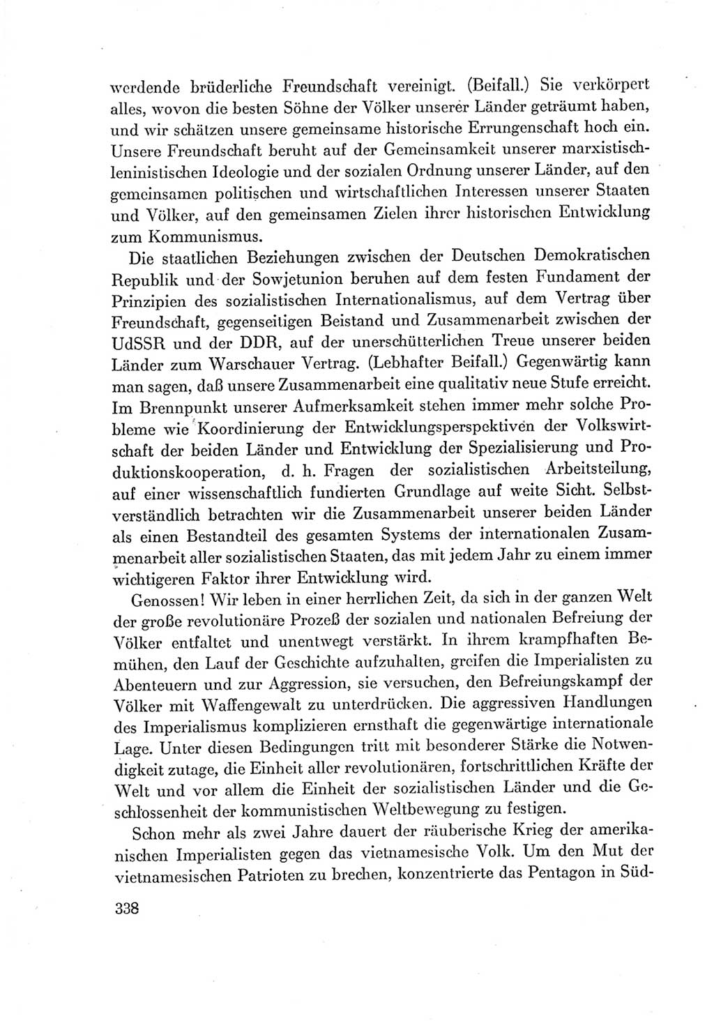 Protokoll der Verhandlungen des Ⅶ. Parteitages der Sozialistischen Einheitspartei Deutschlands (SED) [Deutsche Demokratische Republik (DDR)] 1967, Band Ⅰ, Seite 338 (Prot. Verh. Ⅶ. PT SED DDR 1967, Bd. Ⅰ, S. 338)