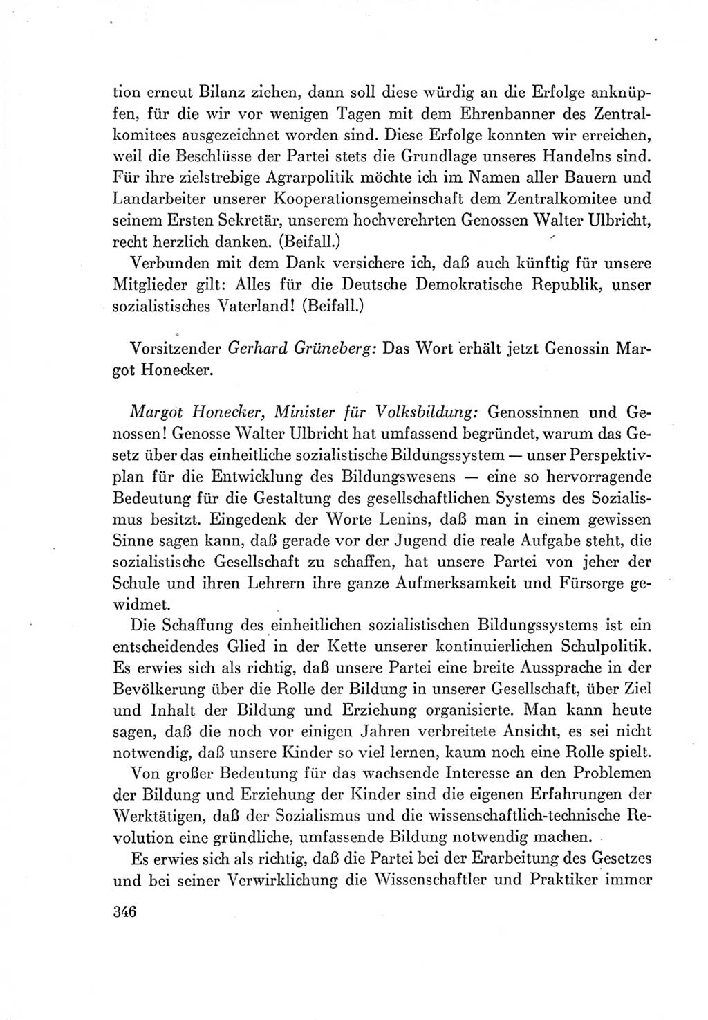 Protokoll der Verhandlungen des Ⅶ. Parteitages der Sozialistischen Einheitspartei Deutschlands (SED) [Deutsche Demokratische Republik (DDR)] 1967, Band Ⅰ, Seite 346 (Prot. Verh. Ⅶ. PT SED DDR 1967, Bd. Ⅰ, S. 346)