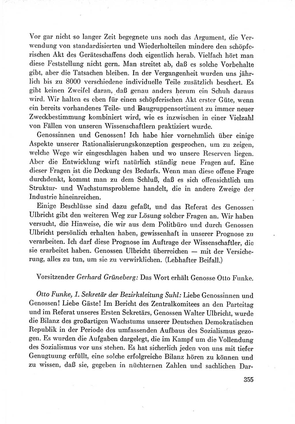 Protokoll der Verhandlungen des Ⅶ. Parteitages der Sozialistischen Einheitspartei Deutschlands (SED) [Deutsche Demokratische Republik (DDR)] 1967, Band Ⅰ, Seite 355 (Prot. Verh. Ⅶ. PT SED DDR 1967, Bd. Ⅰ, S. 355)
