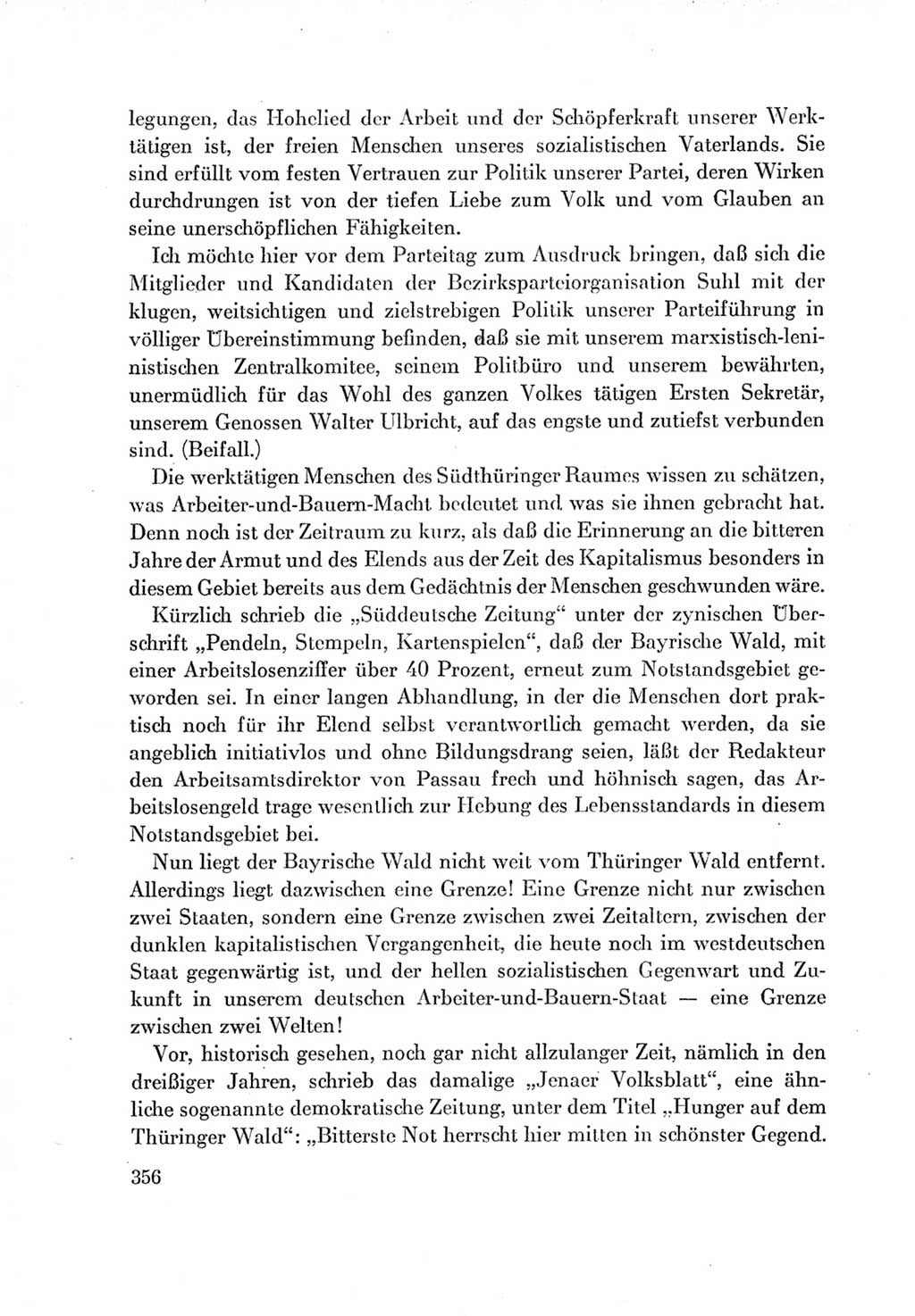 Protokoll der Verhandlungen des Ⅶ. Parteitages der Sozialistischen Einheitspartei Deutschlands (SED) [Deutsche Demokratische Republik (DDR)] 1967, Band Ⅰ, Seite 356 (Prot. Verh. Ⅶ. PT SED DDR 1967, Bd. Ⅰ, S. 356)