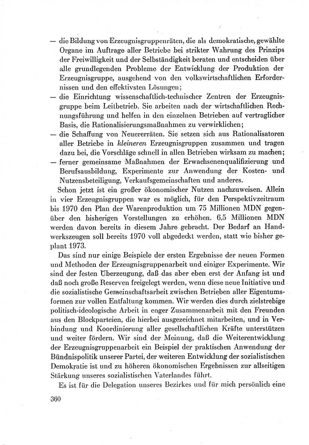 Protokoll der Verhandlungen des Ⅶ. Parteitages der Sozialistischen Einheitspartei Deutschlands (SED) [Deutsche Demokratische Republik (DDR)] 1967, Band Ⅰ, Seite 360 (Prot. Verh. Ⅶ. PT SED DDR 1967, Bd. Ⅰ, S. 360)