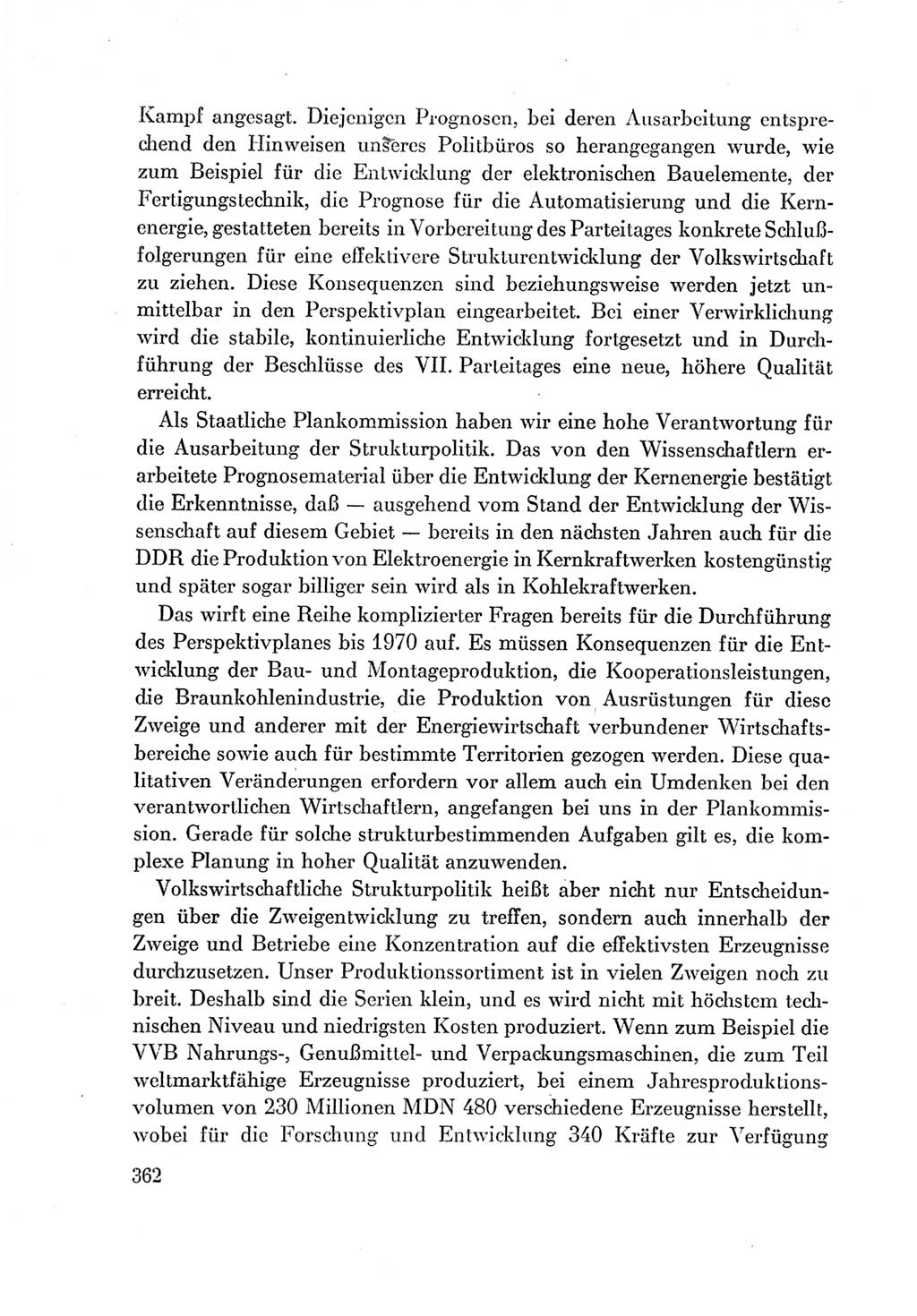 Protokoll der Verhandlungen des Ⅶ. Parteitages der Sozialistischen Einheitspartei Deutschlands (SED) [Deutsche Demokratische Republik (DDR)] 1967, Band Ⅰ, Seite 362 (Prot. Verh. Ⅶ. PT SED DDR 1967, Bd. Ⅰ, S. 362)