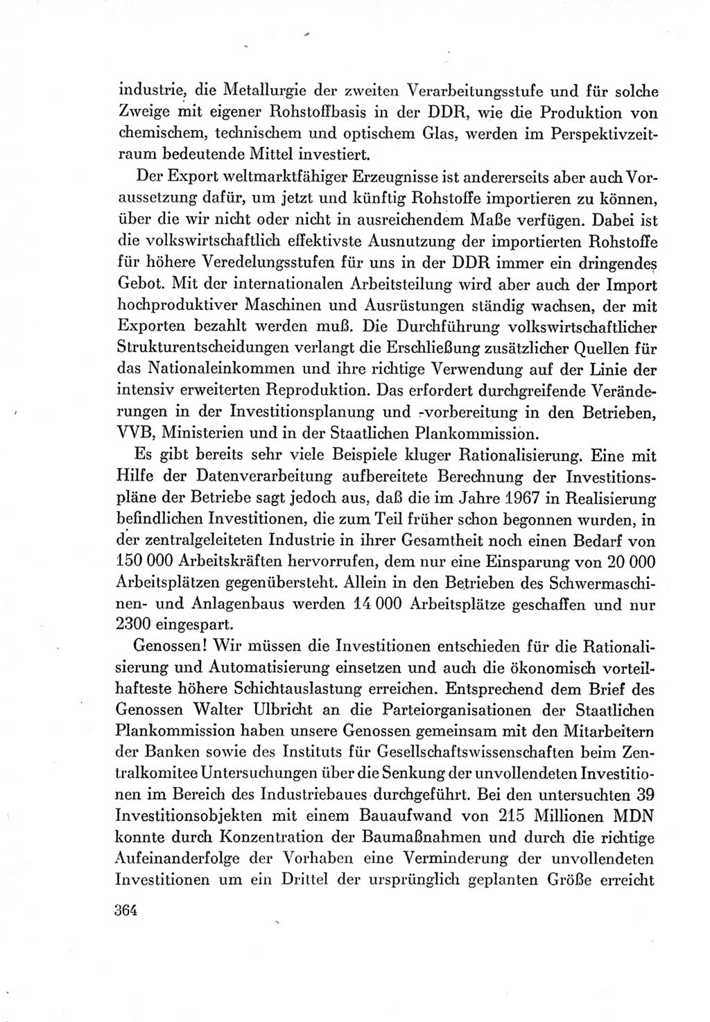 Protokoll der Verhandlungen des Ⅶ. Parteitages der Sozialistischen Einheitspartei Deutschlands (SED) [Deutsche Demokratische Republik (DDR)] 1967, Band Ⅰ, Seite 364 (Prot. Verh. Ⅶ. PT SED DDR 1967, Bd. Ⅰ, S. 364)