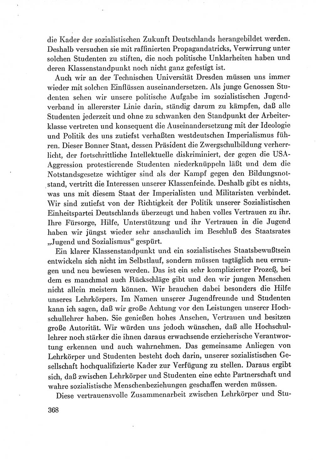 Protokoll der Verhandlungen des Ⅶ. Parteitages der Sozialistischen Einheitspartei Deutschlands (SED) [Deutsche Demokratische Republik (DDR)] 1967, Band Ⅰ, Seite 368 (Prot. Verh. Ⅶ. PT SED DDR 1967, Bd. Ⅰ, S. 368)