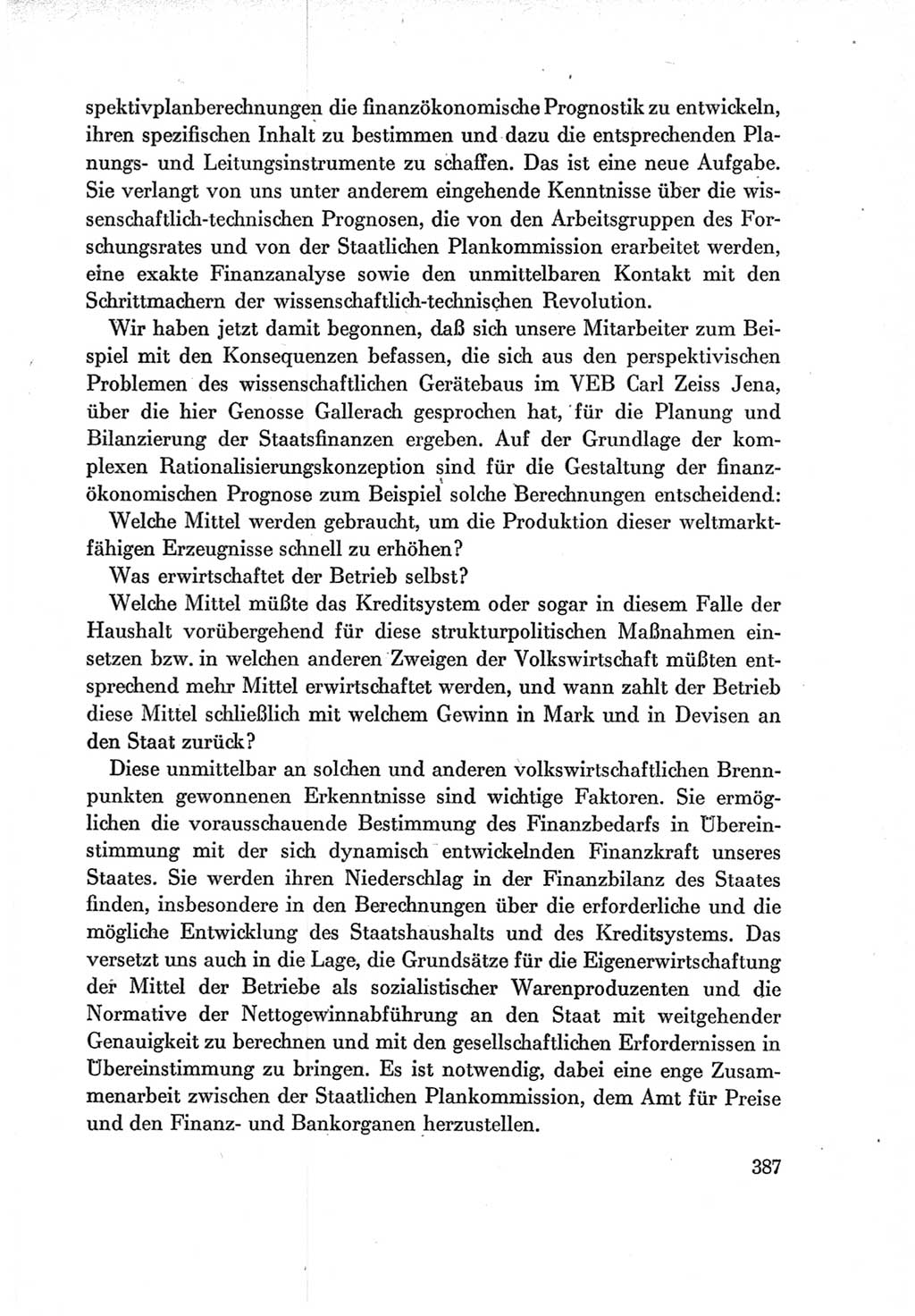 Protokoll der Verhandlungen des Ⅶ. Parteitages der Sozialistischen Einheitspartei Deutschlands (SED) [Deutsche Demokratische Republik (DDR)] 1967, Band Ⅰ, Seite 387 (Prot. Verh. Ⅶ. PT SED DDR 1967, Bd. Ⅰ, S. 387)