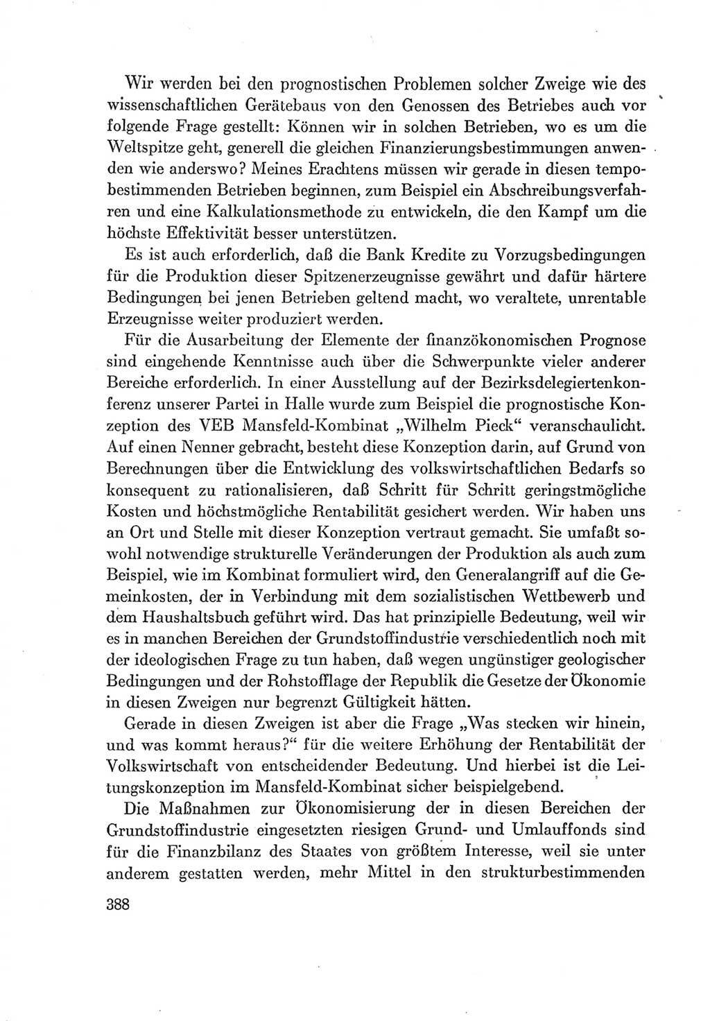 Protokoll der Verhandlungen des Ⅶ. Parteitages der Sozialistischen Einheitspartei Deutschlands (SED) [Deutsche Demokratische Republik (DDR)] 1967, Band Ⅰ, Seite 388 (Prot. Verh. Ⅶ. PT SED DDR 1967, Bd. Ⅰ, S. 388)