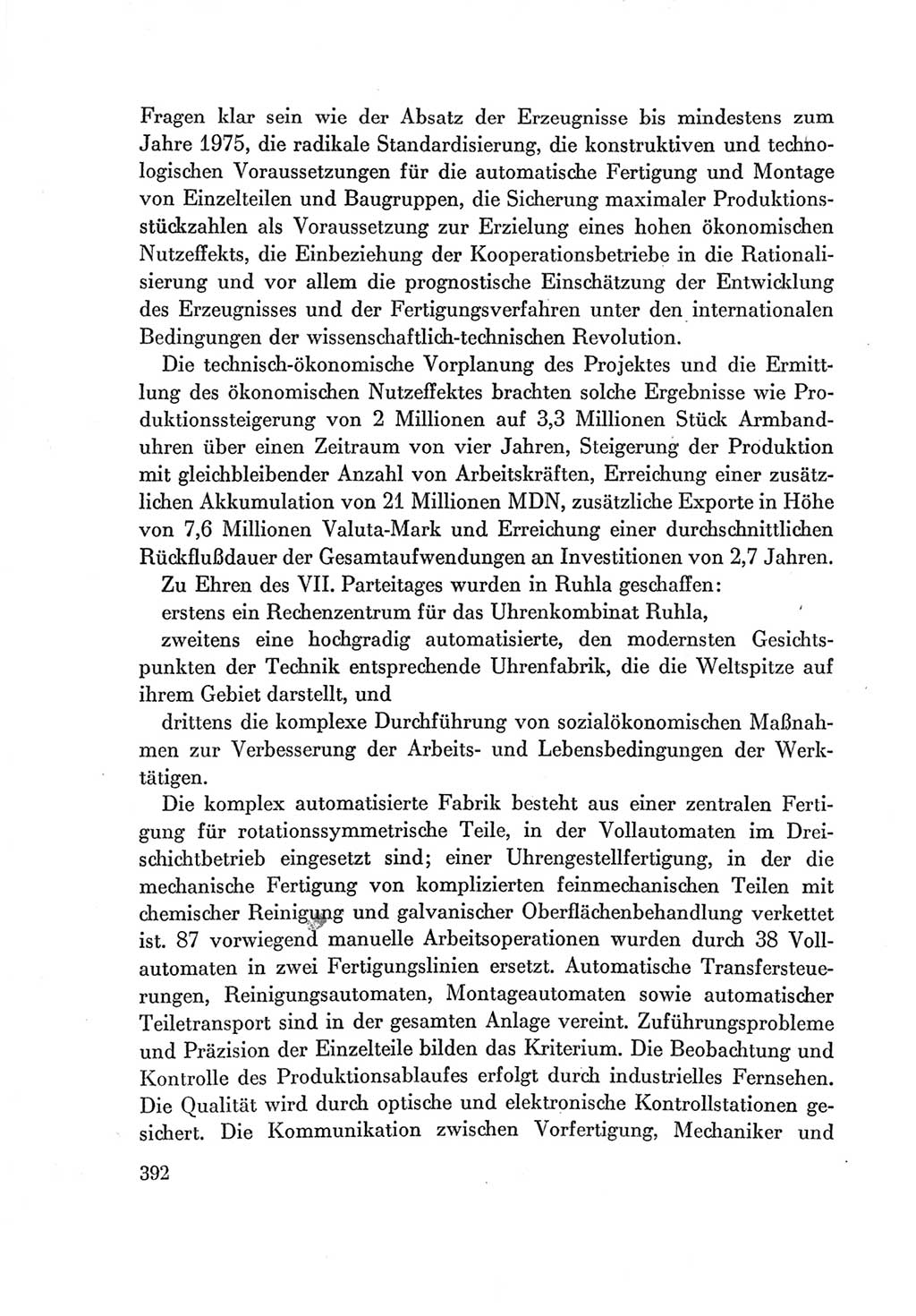 Protokoll der Verhandlungen des Ⅶ. Parteitages der Sozialistischen Einheitspartei Deutschlands (SED) [Deutsche Demokratische Republik (DDR)] 1967, Band Ⅰ, Seite 392 (Prot. Verh. Ⅶ. PT SED DDR 1967, Bd. Ⅰ, S. 392)