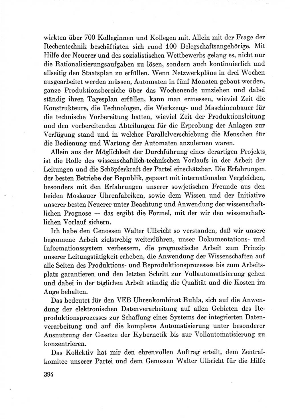 Protokoll der Verhandlungen des Ⅶ. Parteitages der Sozialistischen Einheitspartei Deutschlands (SED) [Deutsche Demokratische Republik (DDR)] 1967, Band Ⅰ, Seite 394 (Prot. Verh. Ⅶ. PT SED DDR 1967, Bd. Ⅰ, S. 394)