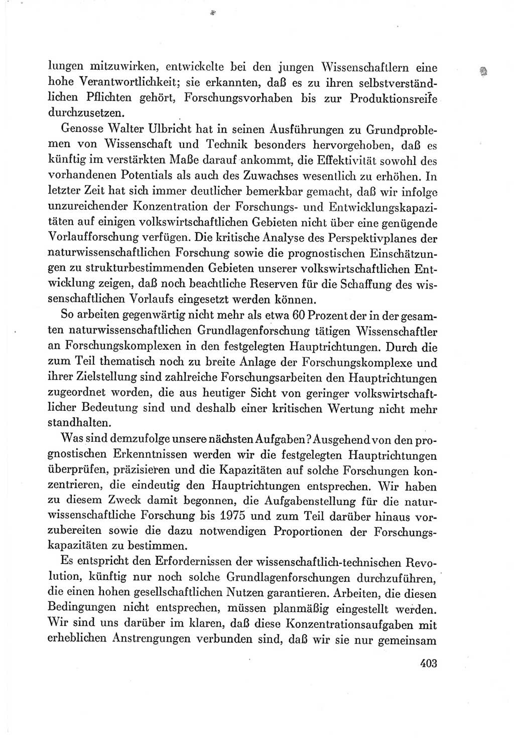 Protokoll der Verhandlungen des Ⅶ. Parteitages der Sozialistischen Einheitspartei Deutschlands (SED) [Deutsche Demokratische Republik (DDR)] 1967, Band Ⅰ, Seite 403 (Prot. Verh. Ⅶ. PT SED DDR 1967, Bd. Ⅰ, S. 403)