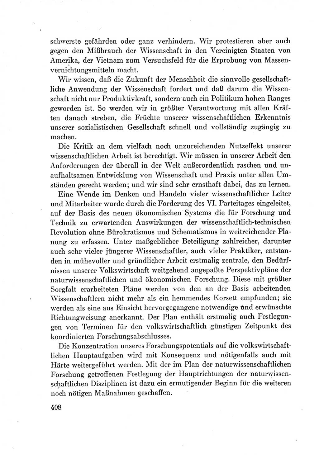 Protokoll der Verhandlungen des Ⅶ. Parteitages der Sozialistischen Einheitspartei Deutschlands (SED) [Deutsche Demokratische Republik (DDR)] 1967, Band Ⅰ, Seite 408 (Prot. Verh. Ⅶ. PT SED DDR 1967, Bd. Ⅰ, S. 408)