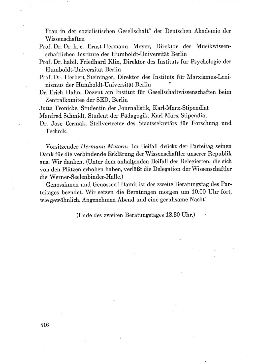 Protokoll der Verhandlungen des Ⅶ. Parteitages der Sozialistischen Einheitspartei Deutschlands (SED) [Deutsche Demokratische Republik (DDR)] 1967, Band Ⅰ, Seite 416 (Prot. Verh. Ⅶ. PT SED DDR 1967, Bd. Ⅰ, S. 416)