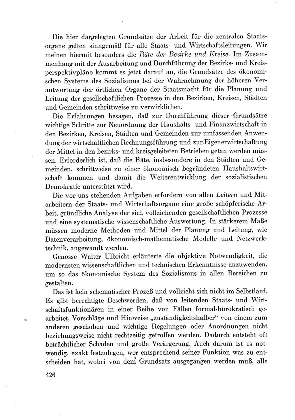 Protokoll der Verhandlungen des Ⅶ. Parteitages der Sozialistischen Einheitspartei Deutschlands (SED) [Deutsche Demokratische Republik (DDR)] 1967, Band Ⅰ, Seite 426 (Prot. Verh. Ⅶ. PT SED DDR 1967, Bd. Ⅰ, S. 426)