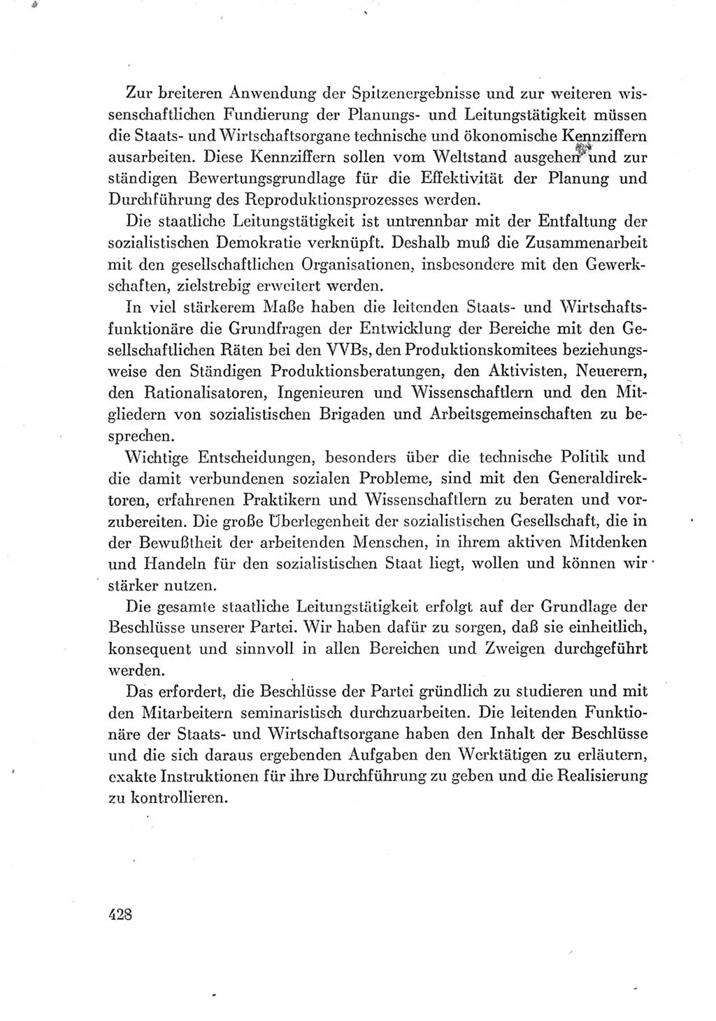 Protokoll der Verhandlungen des Ⅶ. Parteitages der Sozialistischen Einheitspartei Deutschlands (SED) [Deutsche Demokratische Republik (DDR)] 1967, Band Ⅰ, Seite 428 (Prot. Verh. Ⅶ. PT SED DDR 1967, Bd. Ⅰ, S. 428)