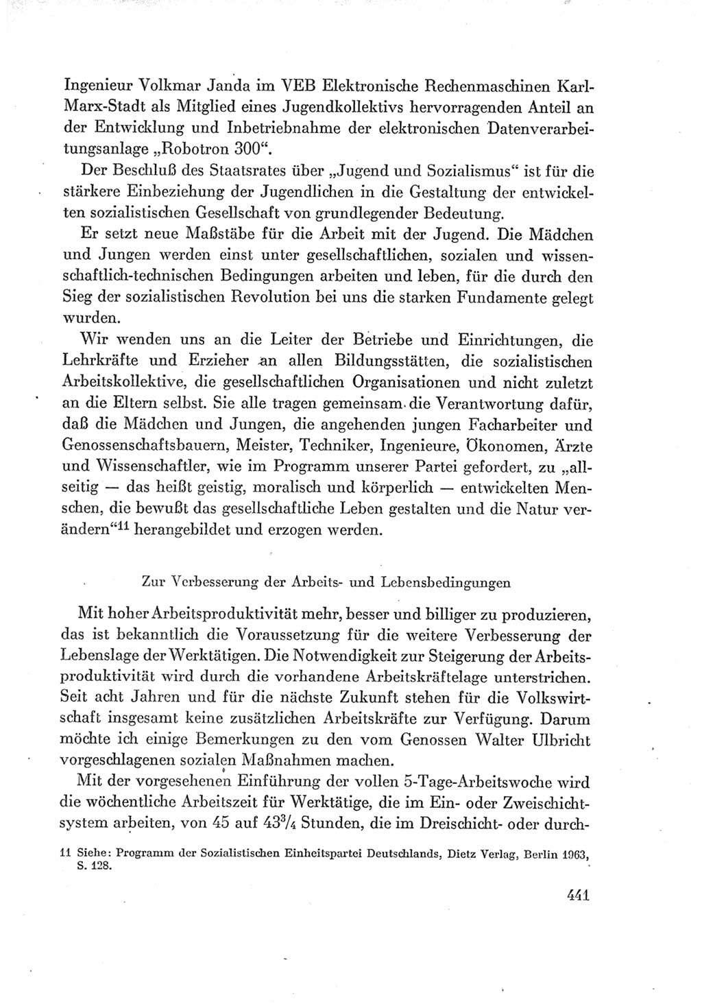 Protokoll der Verhandlungen des Ⅶ. Parteitages der Sozialistischen Einheitspartei Deutschlands (SED) [Deutsche Demokratische Republik (DDR)] 1967, Band Ⅰ, Seite 441 (Prot. Verh. Ⅶ. PT SED DDR 1967, Bd. Ⅰ, S. 441)